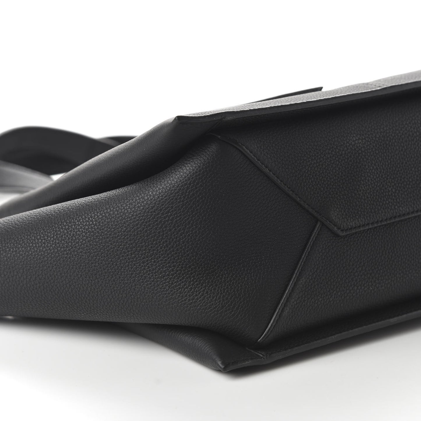 Baby Grained Calfskin Small Tri-Fold Bag Black