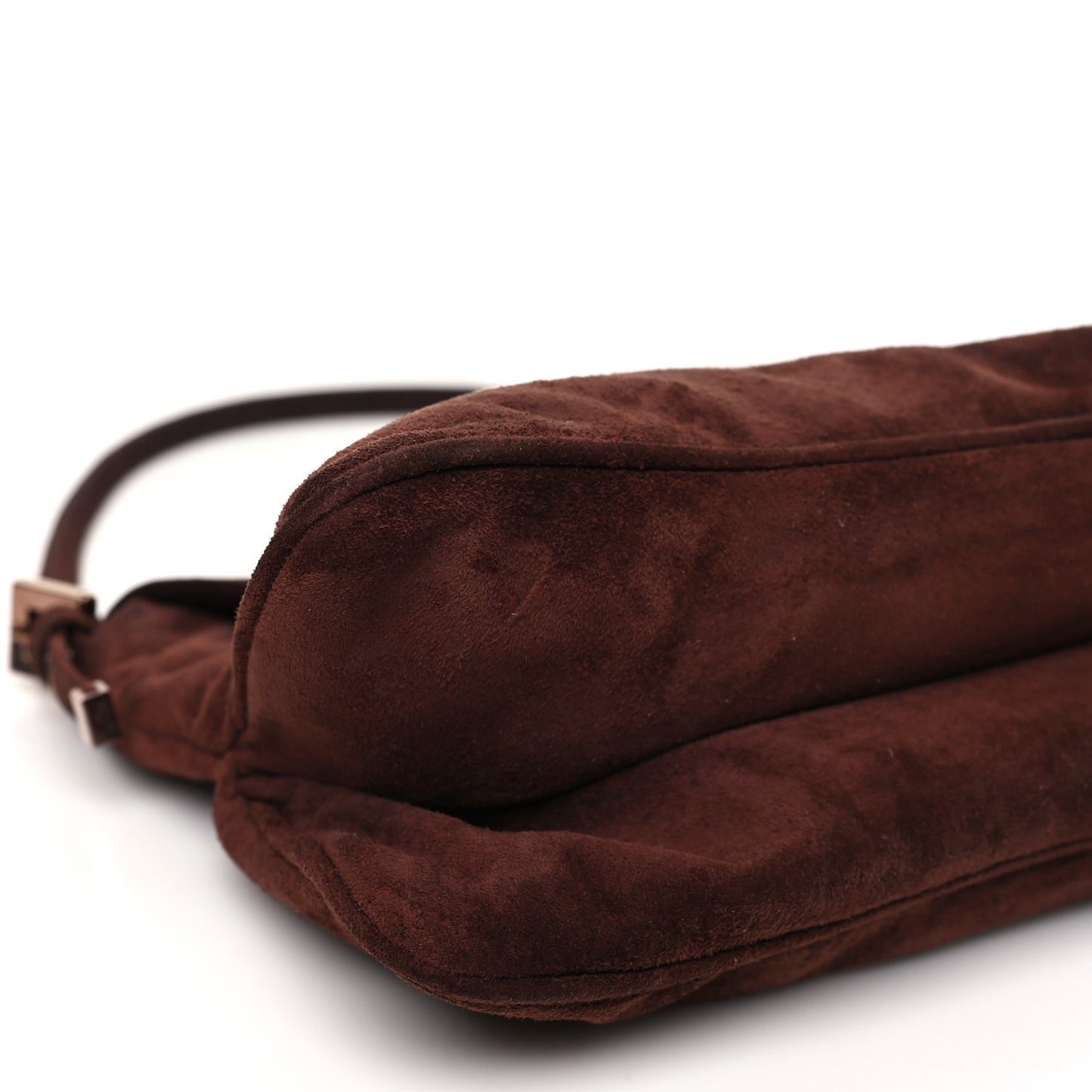 Suede Baguette Shoulder Bag Brown