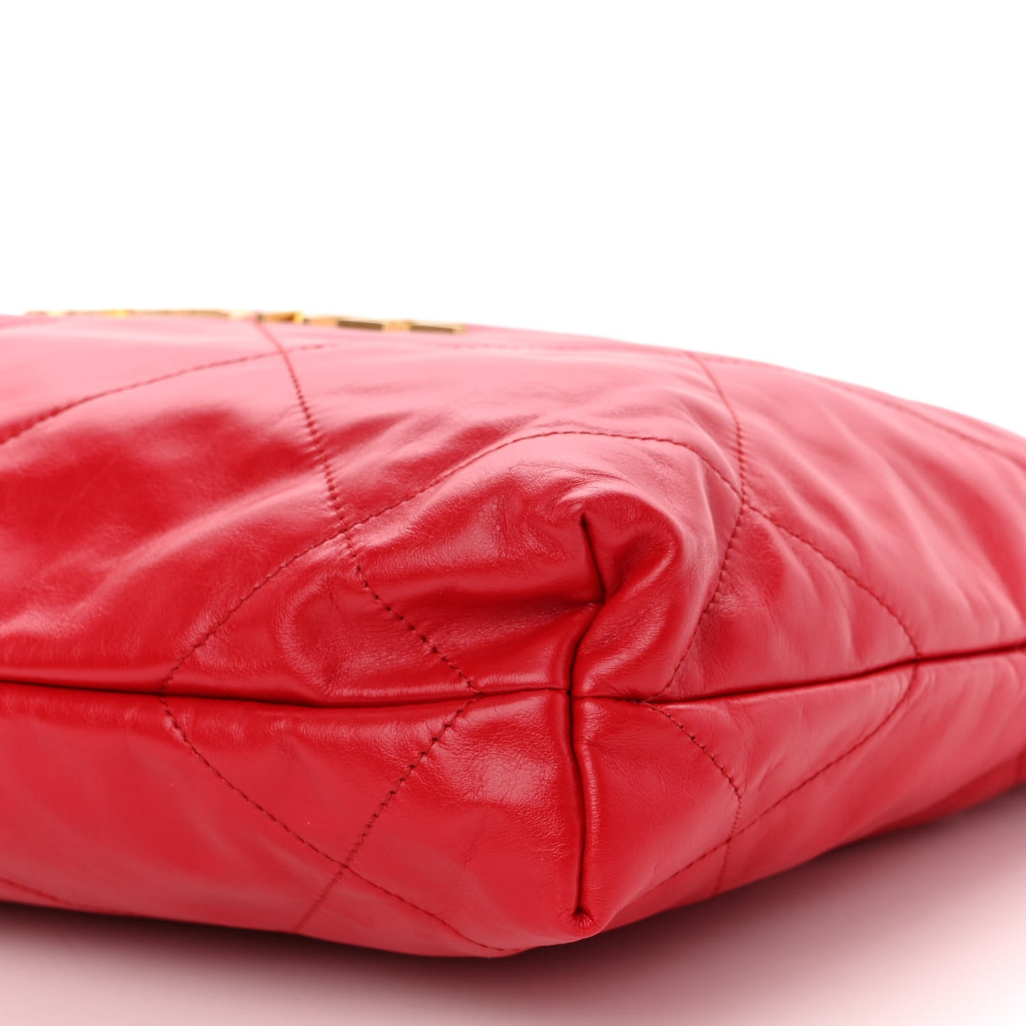 Shiny Calfskin Quilted Small Chanel 22 Red