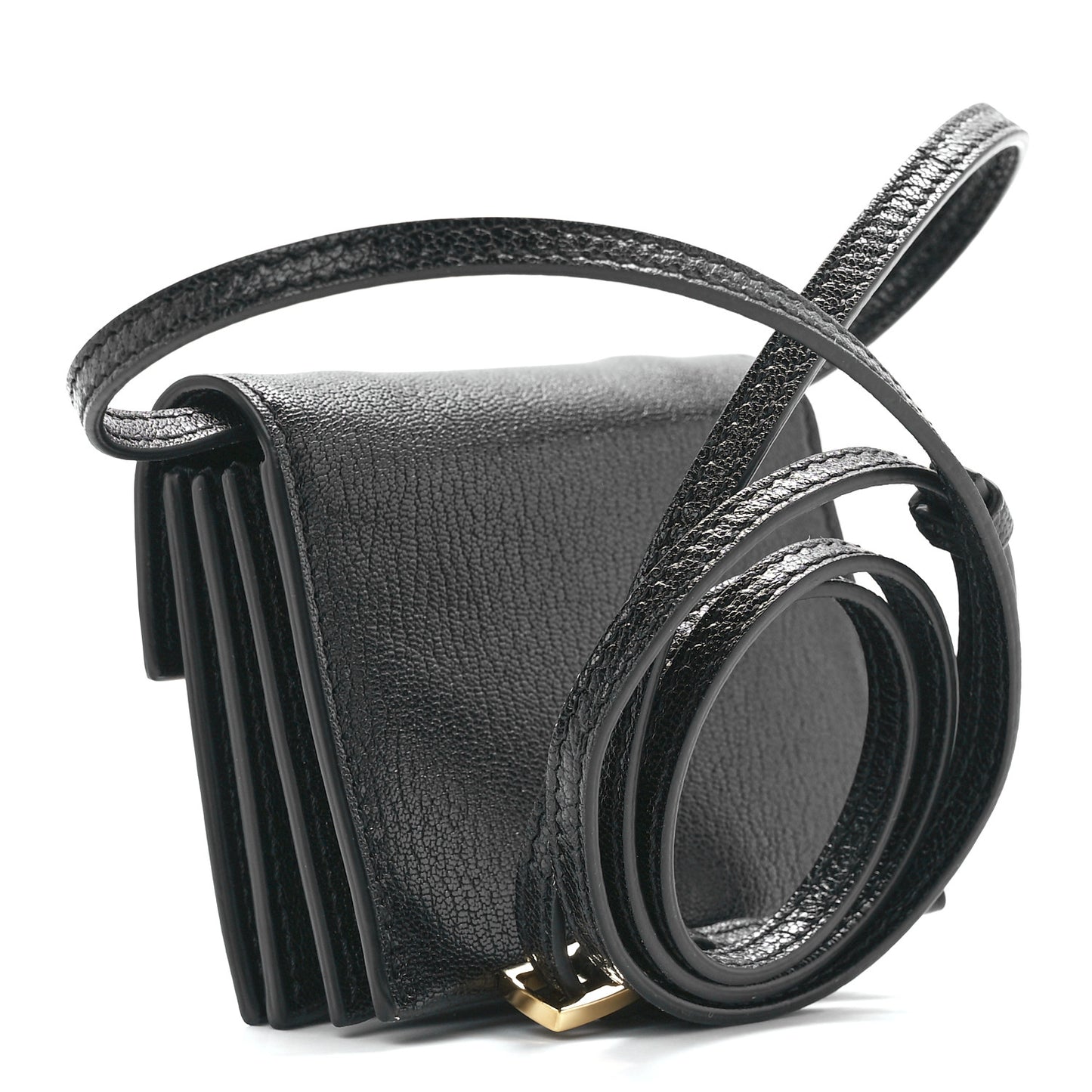 Shiny Goatskin Day Bag Black