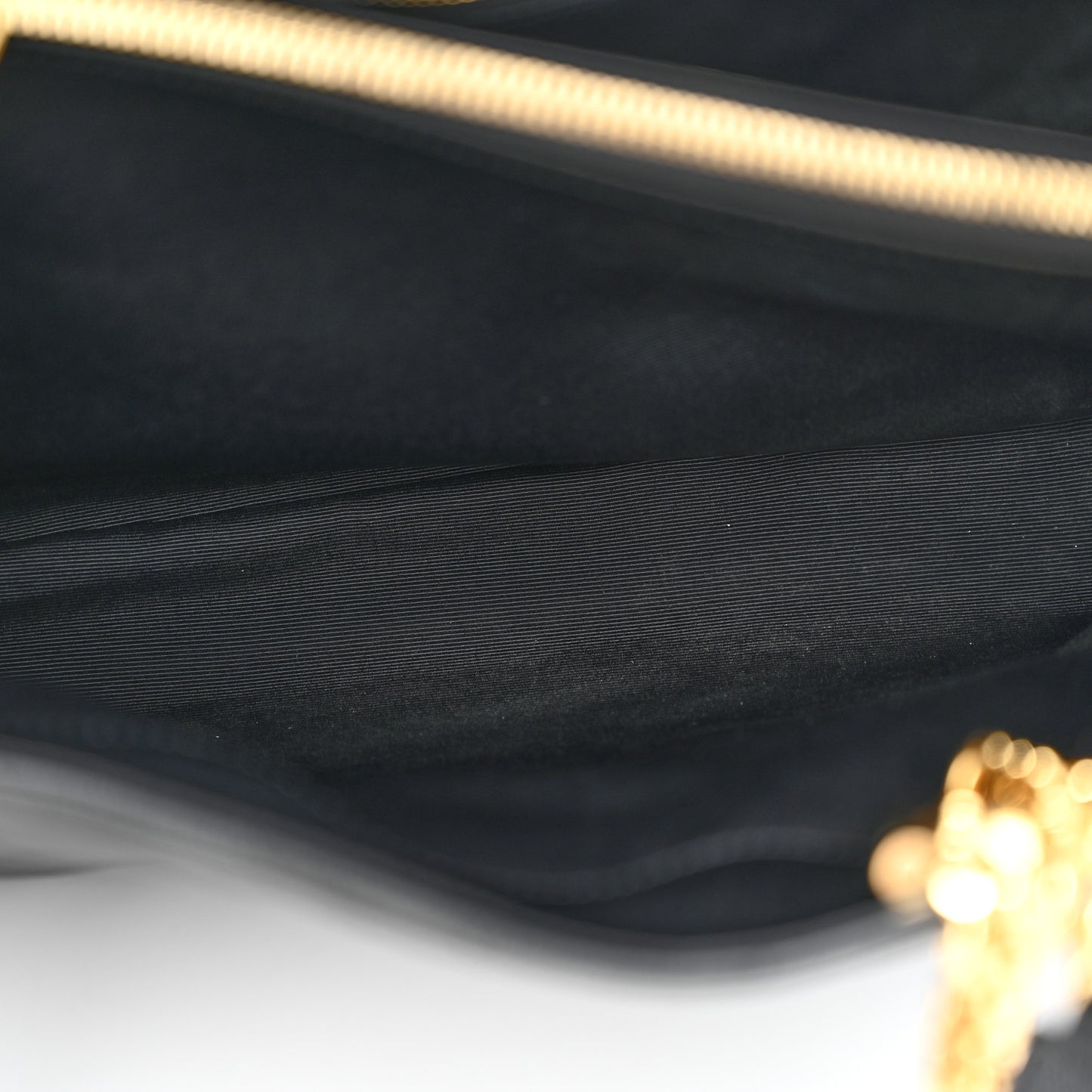 Grain De Poudre Matelasse Chevron Monogram Shopping Bag Black