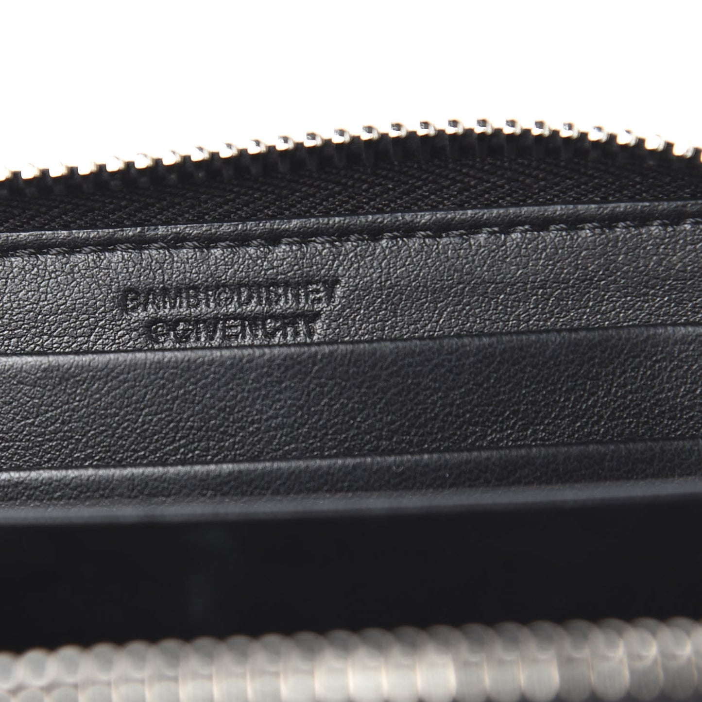 Calfskin Iconic Bambi Print Mini Zip Wallet Black White