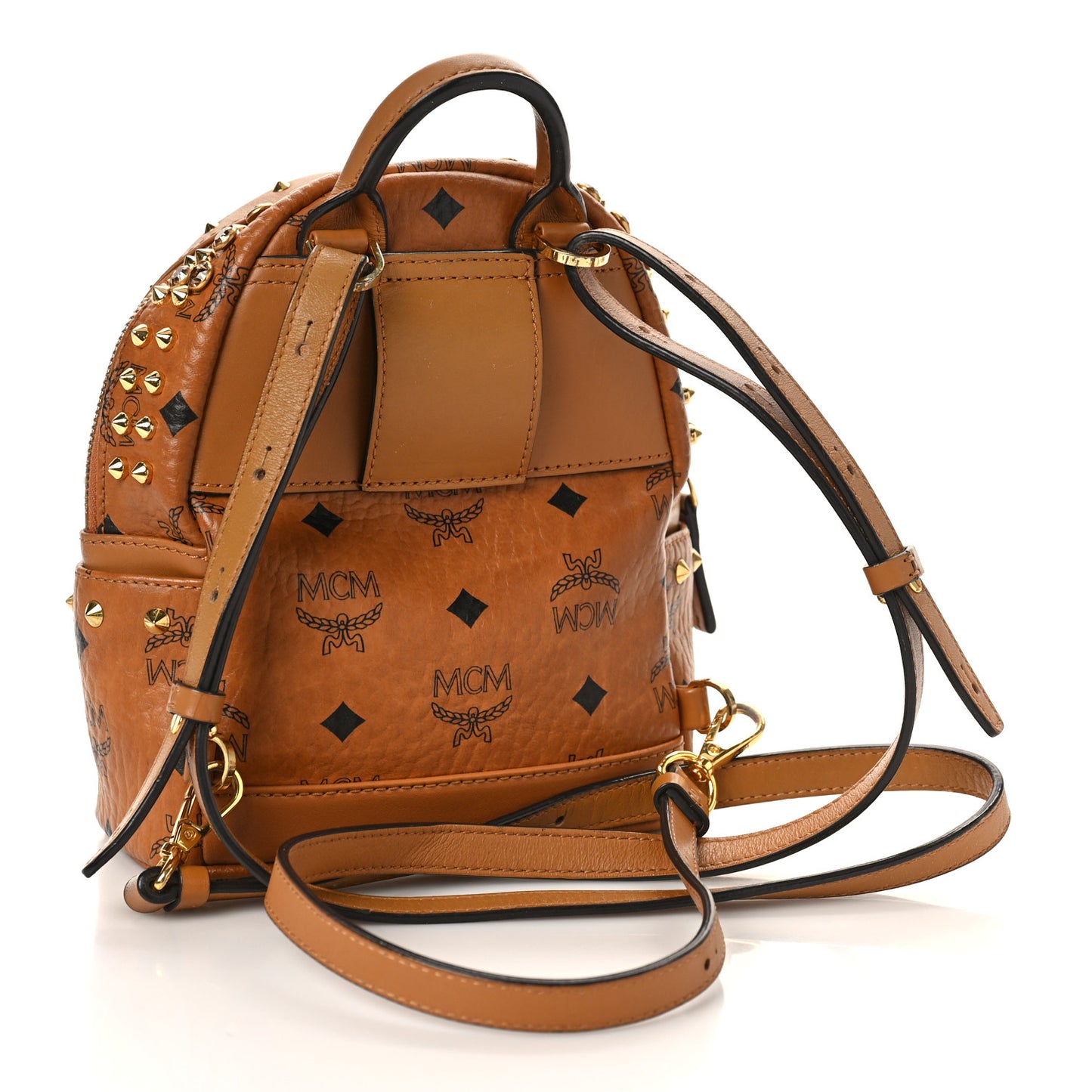 Visetos Swarovski X-Mini Stark Diamond Backpack Cognac