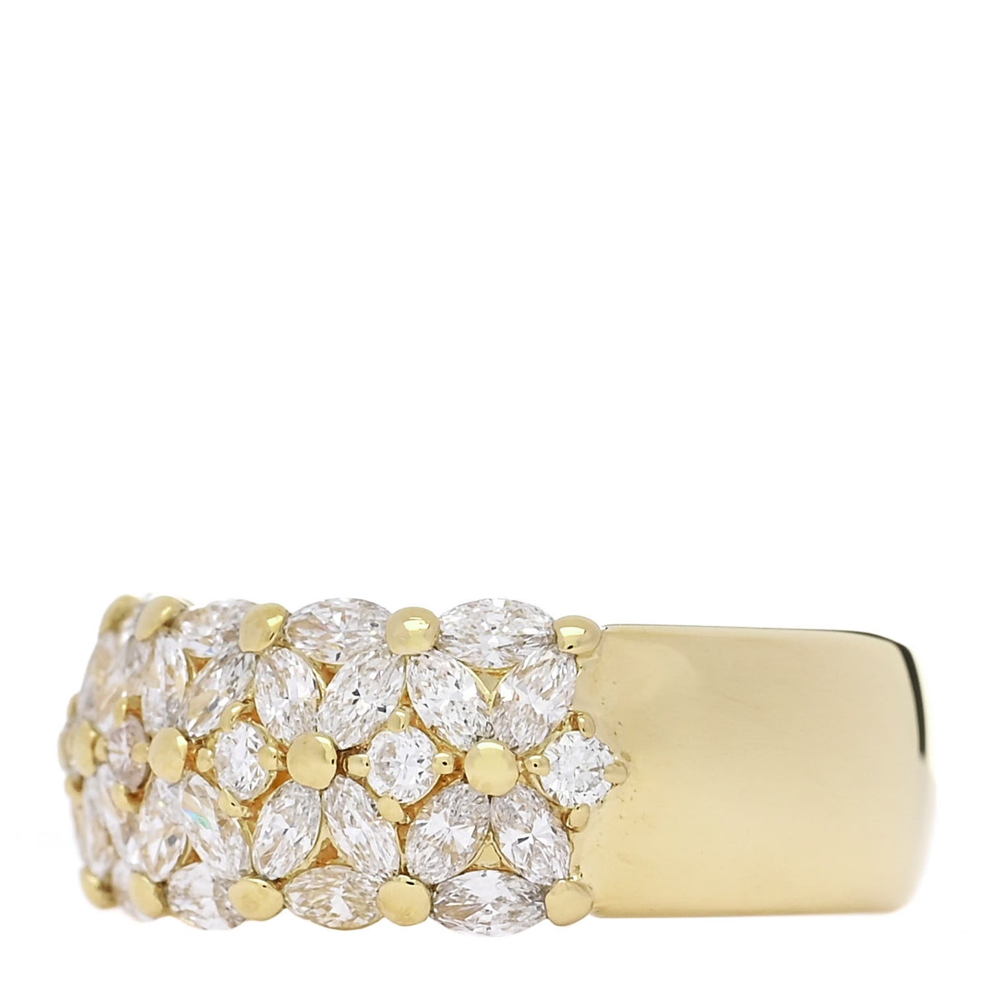 18K Yellow Gold Diamond 1.53ctw Band Ring 53 6.5