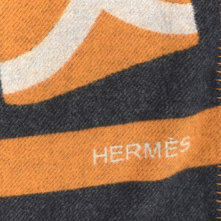 Wool Cashmere Brandebourgs Blanket Ambre Anthracite