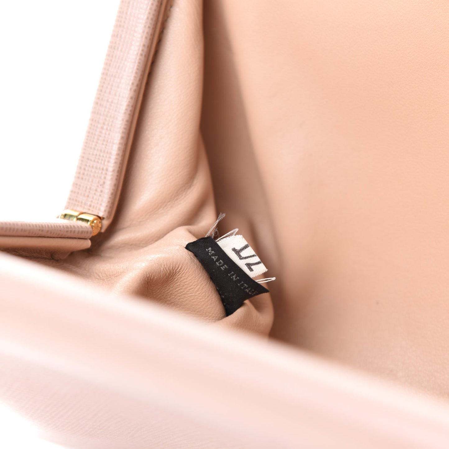 Saffiano Lux East West Frame Clutch Cammeo