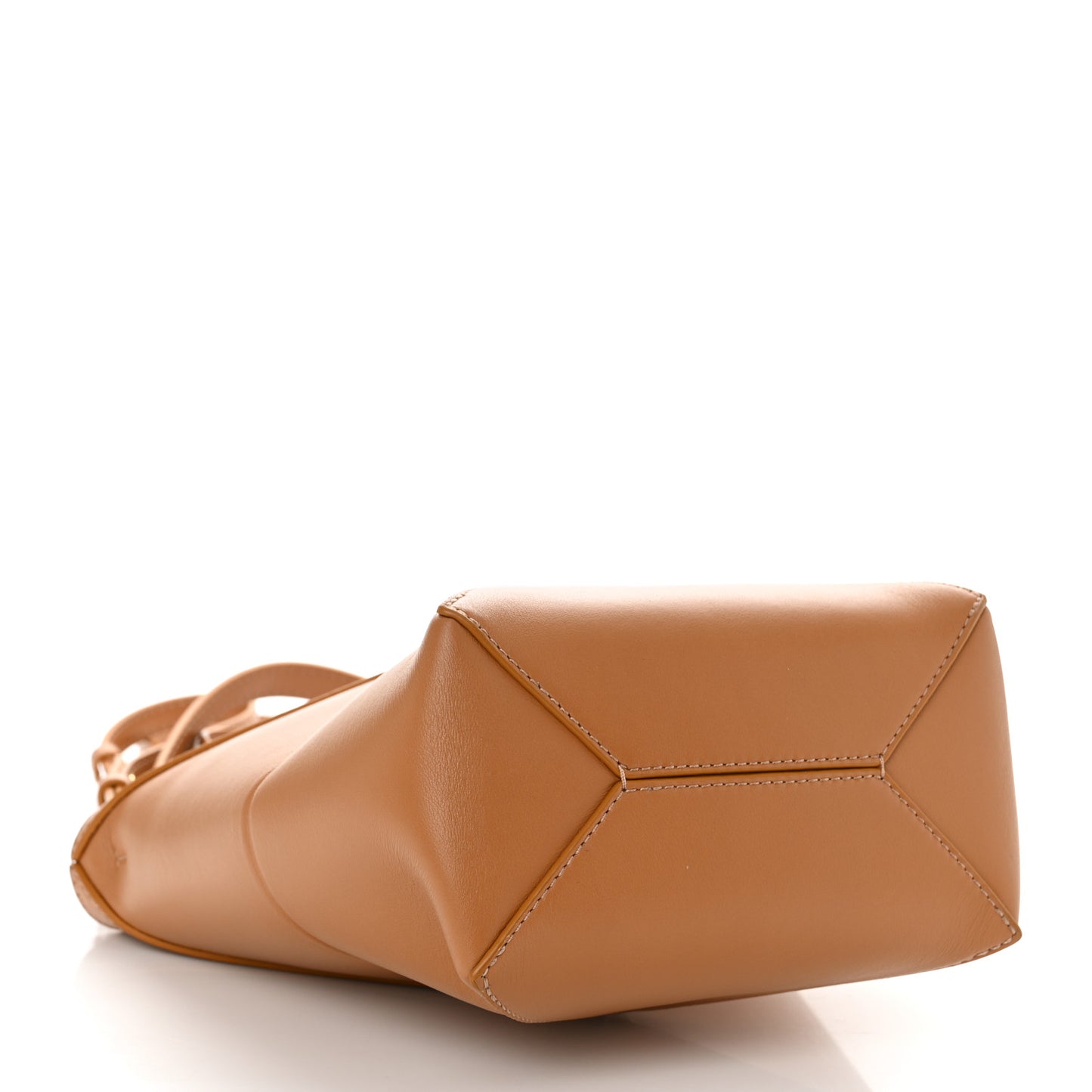 Shiny Calfskin Mini Puzzle Fold Tote Warm Desert