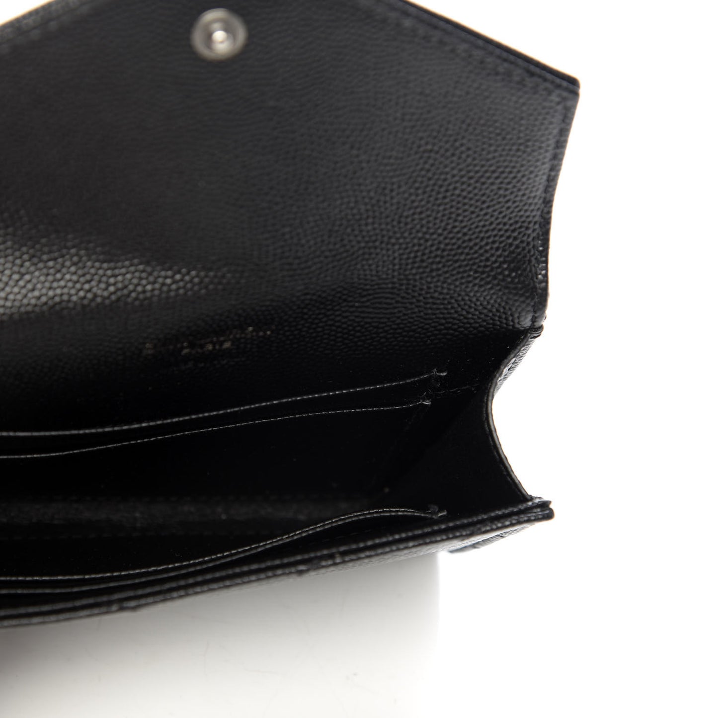 Grain De Poudre Matelasse Chevron Small Monogram Envelope Wallet Black