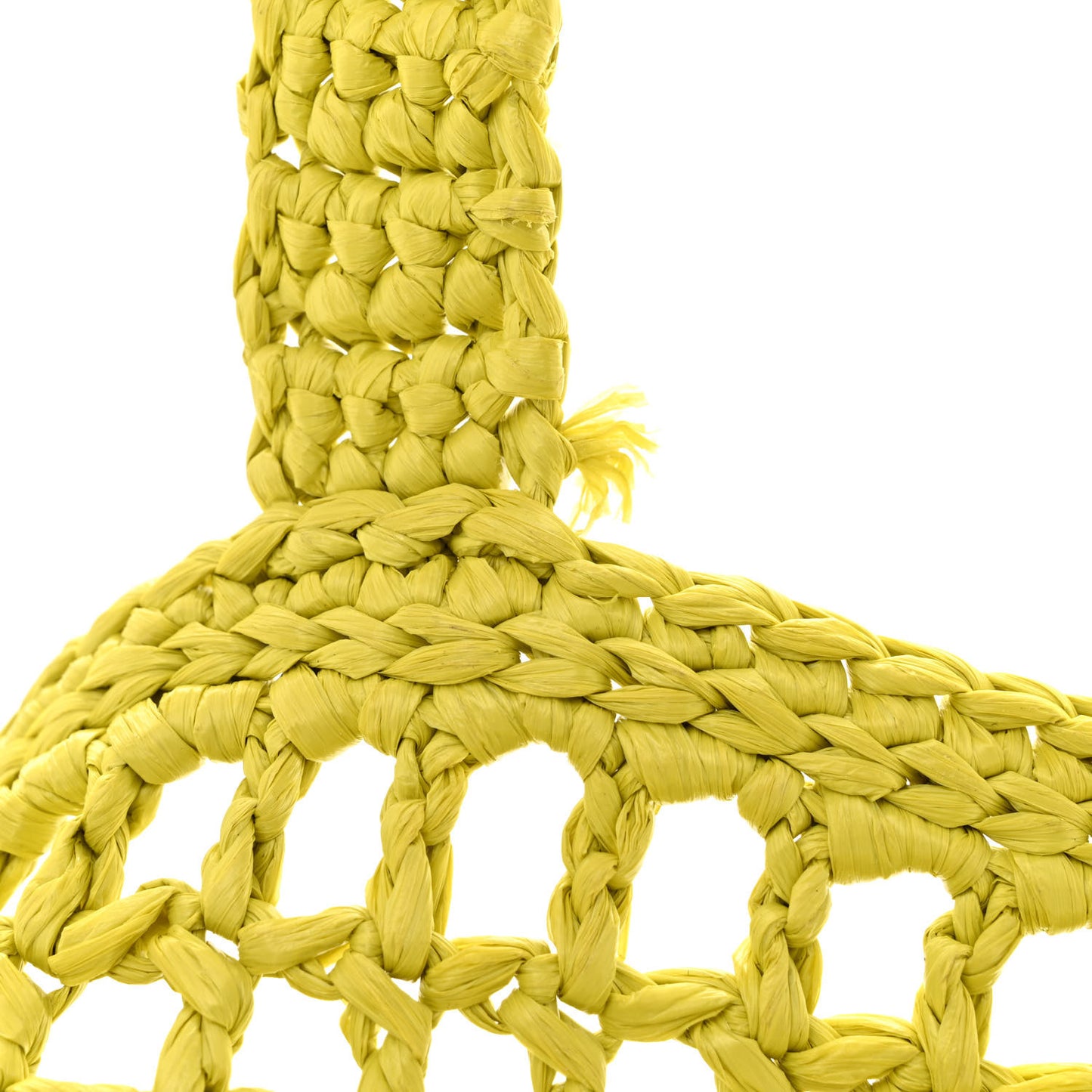 Yarn Raffia Effect Crochet Logo Embroidered Tote Bag Cedro