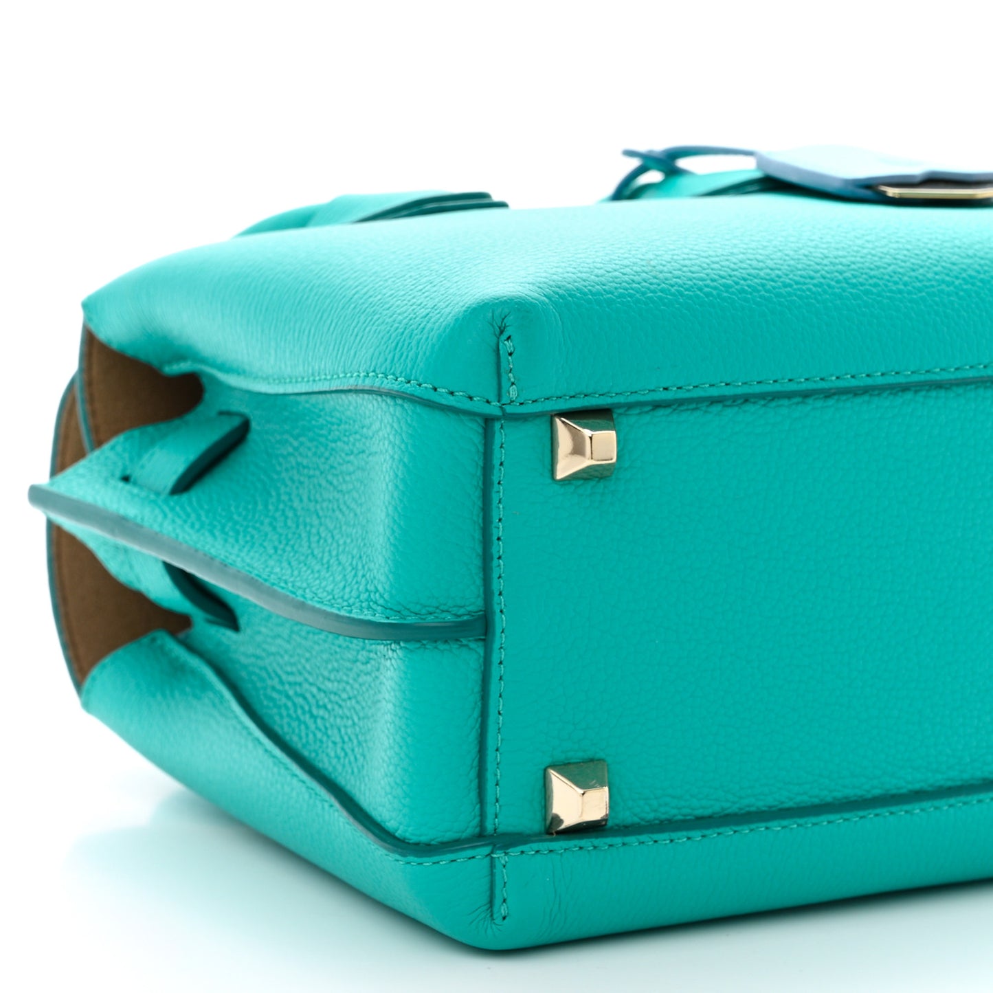 Grained Calfskin Mini Milla Tote Oasis Green