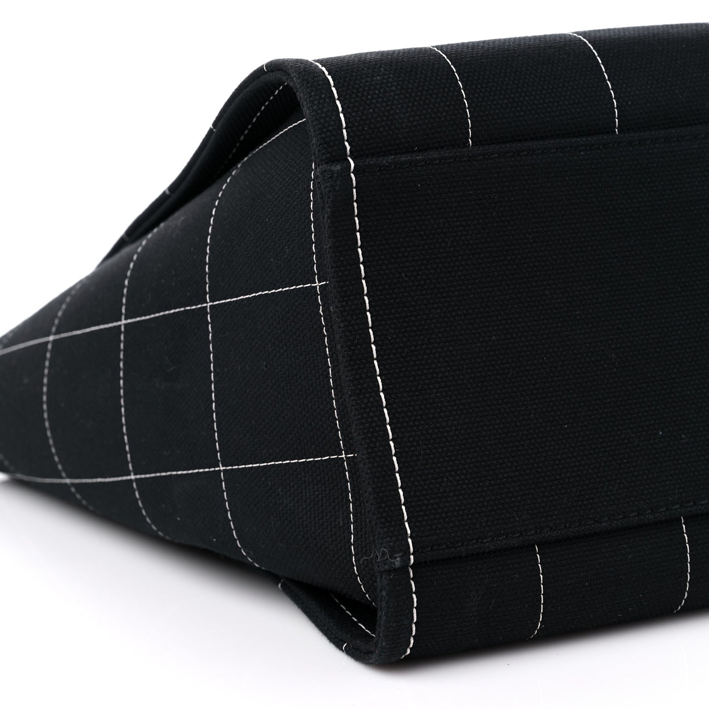Cotton Medium Deauville Tote Black White
