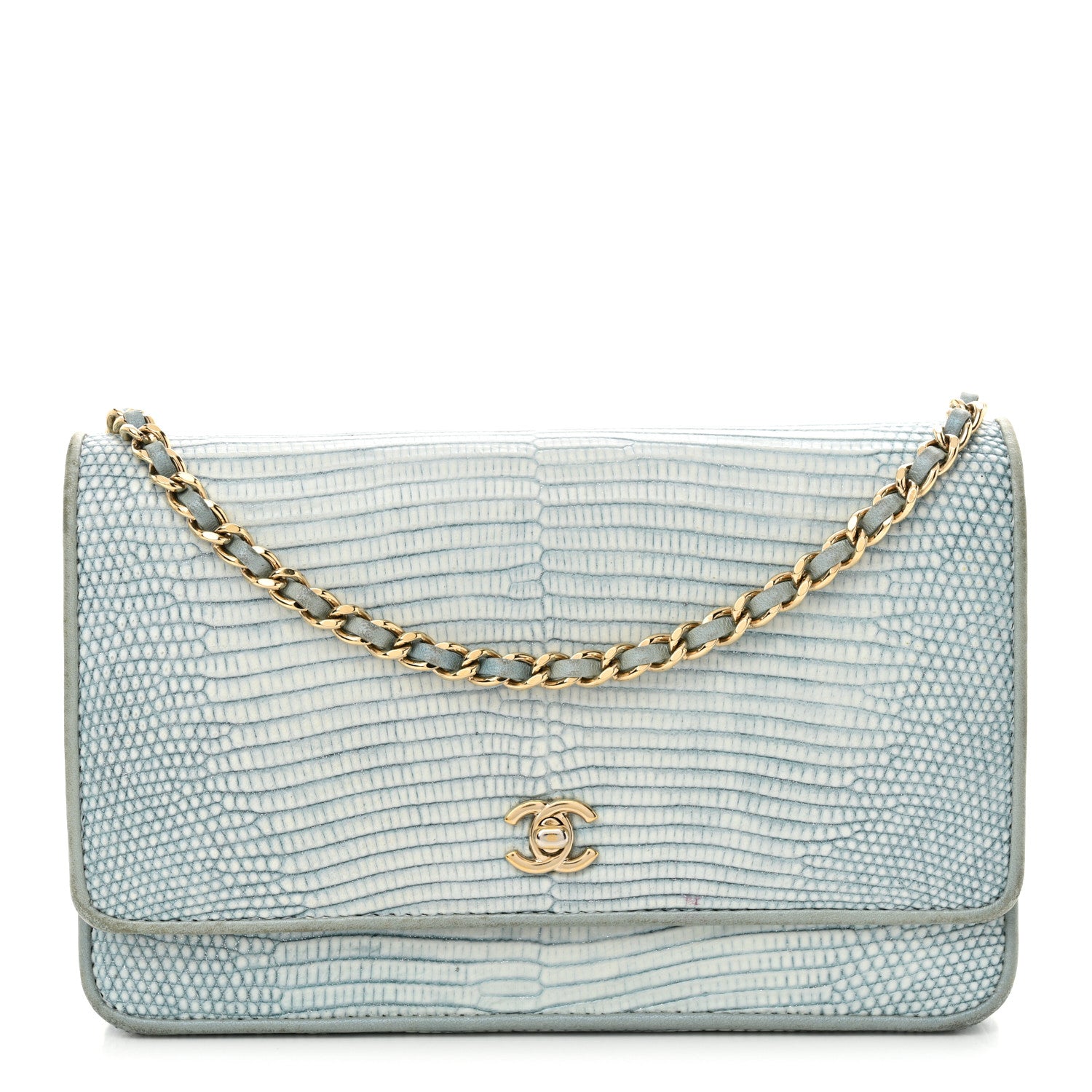 Chanel Lizard Wallet on Chain WOC Light Grey 1676059 – FASHIONPHILE