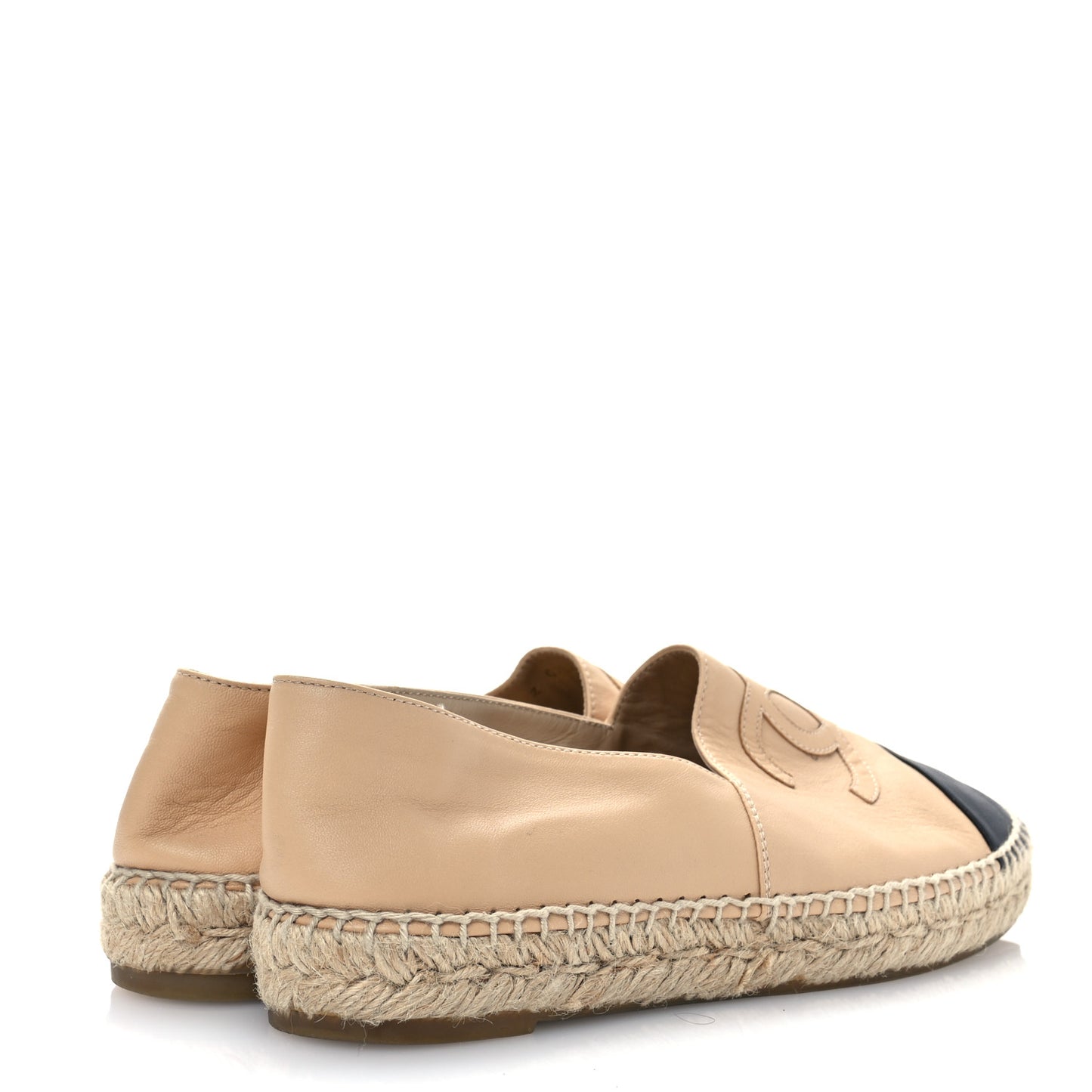 Lambskin CC Espadrilles 37 Beige Black