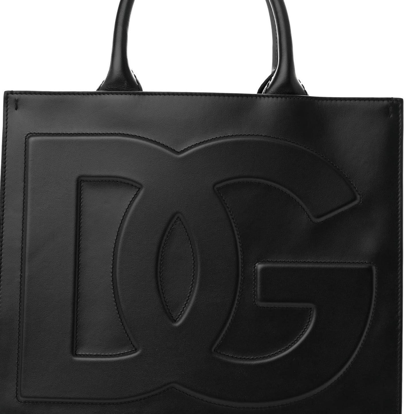 Calfskin Medium DG Daily Shopper Tote Black