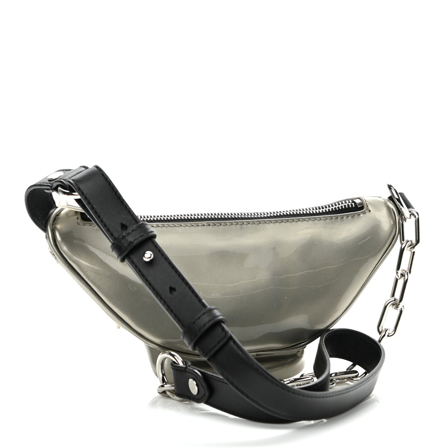 Metallic Lambskin Mini Attica Belt Bag Silver