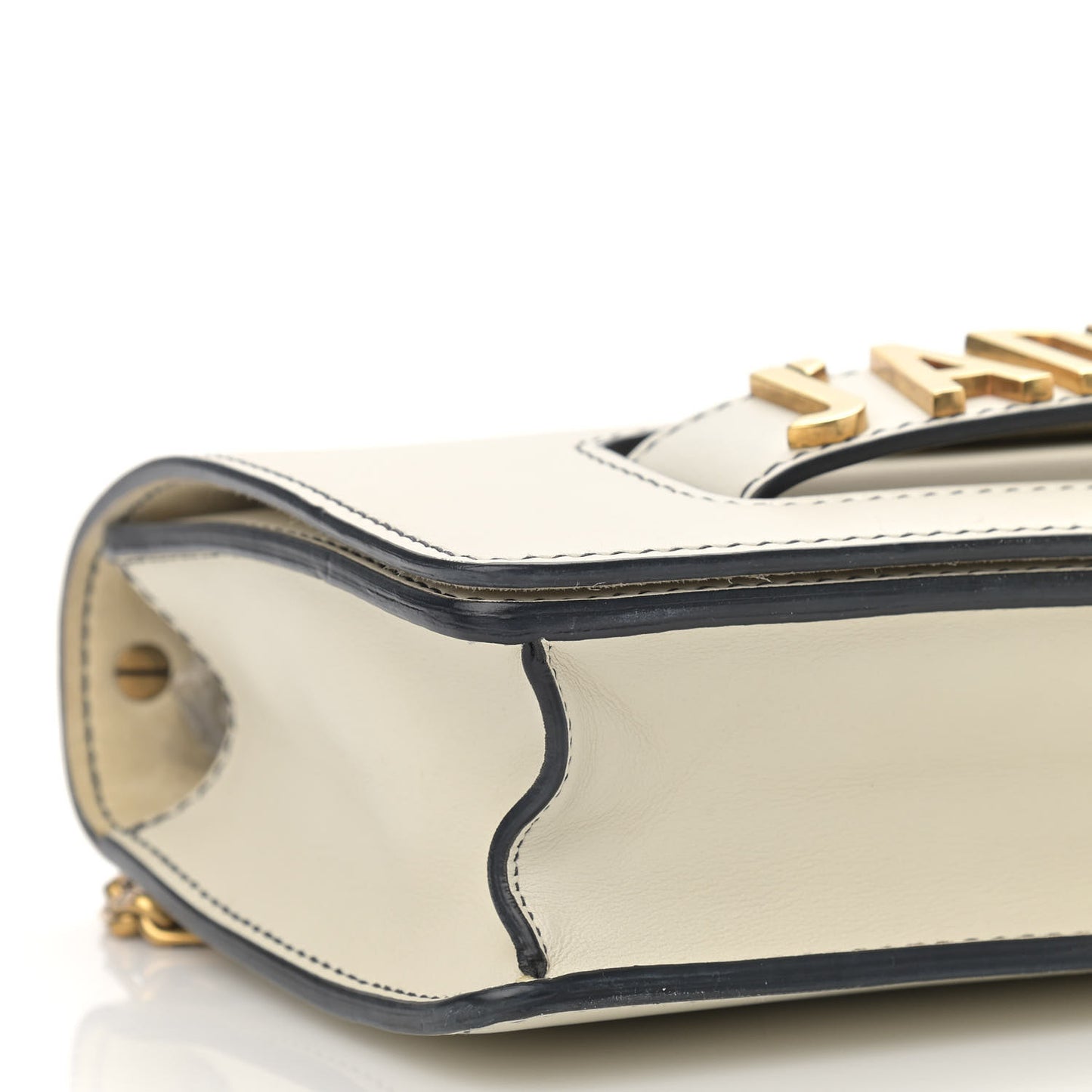 Calfskin J'Adior Chain Flap Bag Off White