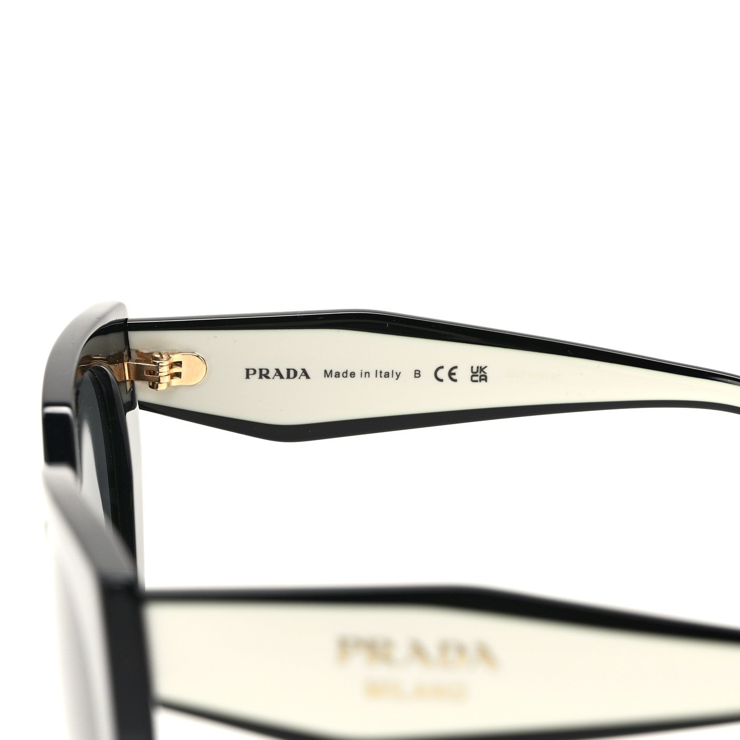 Prada Acetate Sunglasses SPR 14W Black White 5 of 7