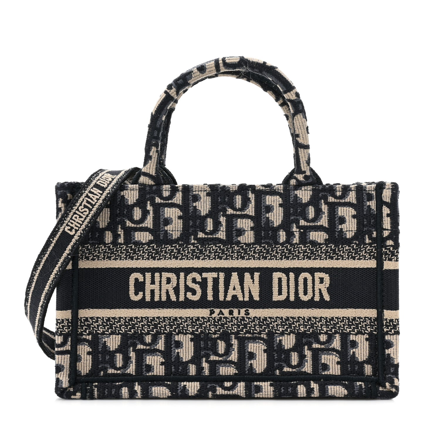 Oblique Mini Book Tote With Strap Blue Multicolor