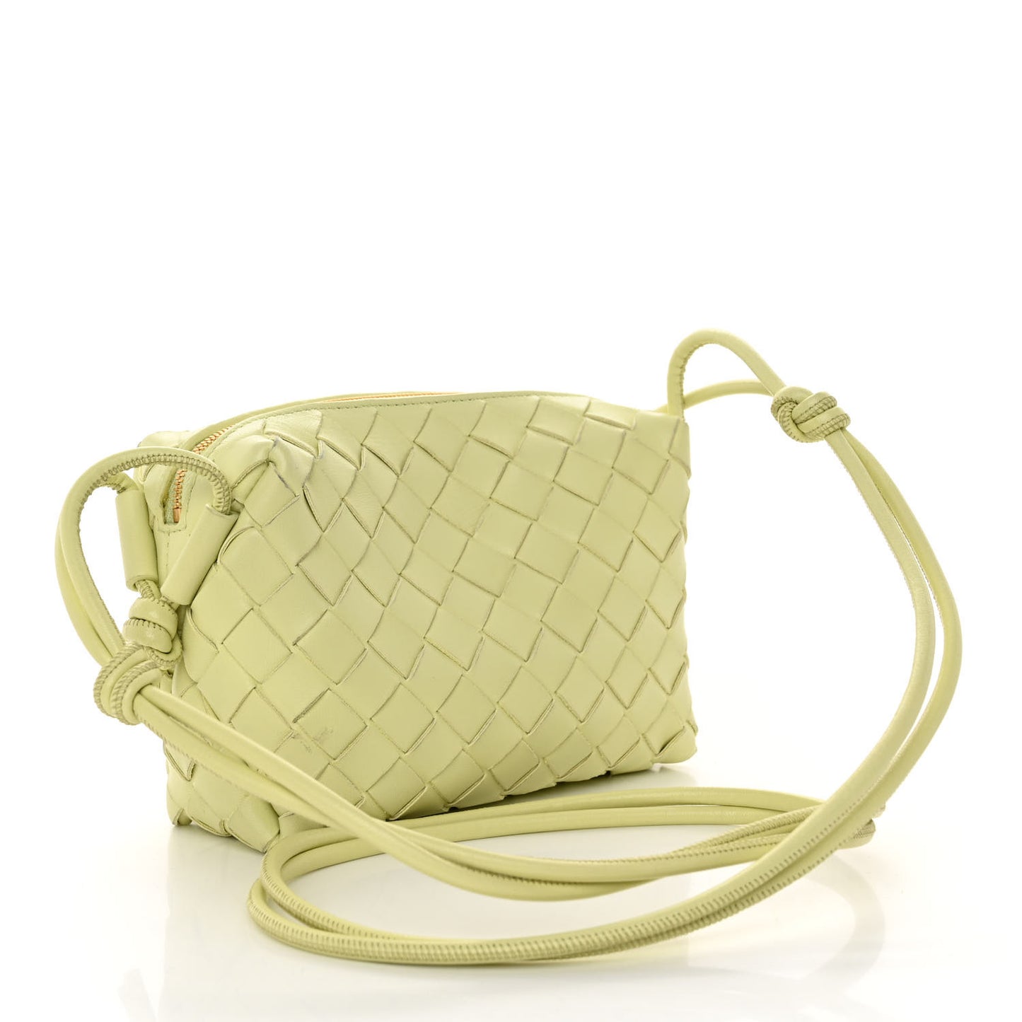 Nappa Intrecciato Mini Loop Camera Bag Lemon Washed