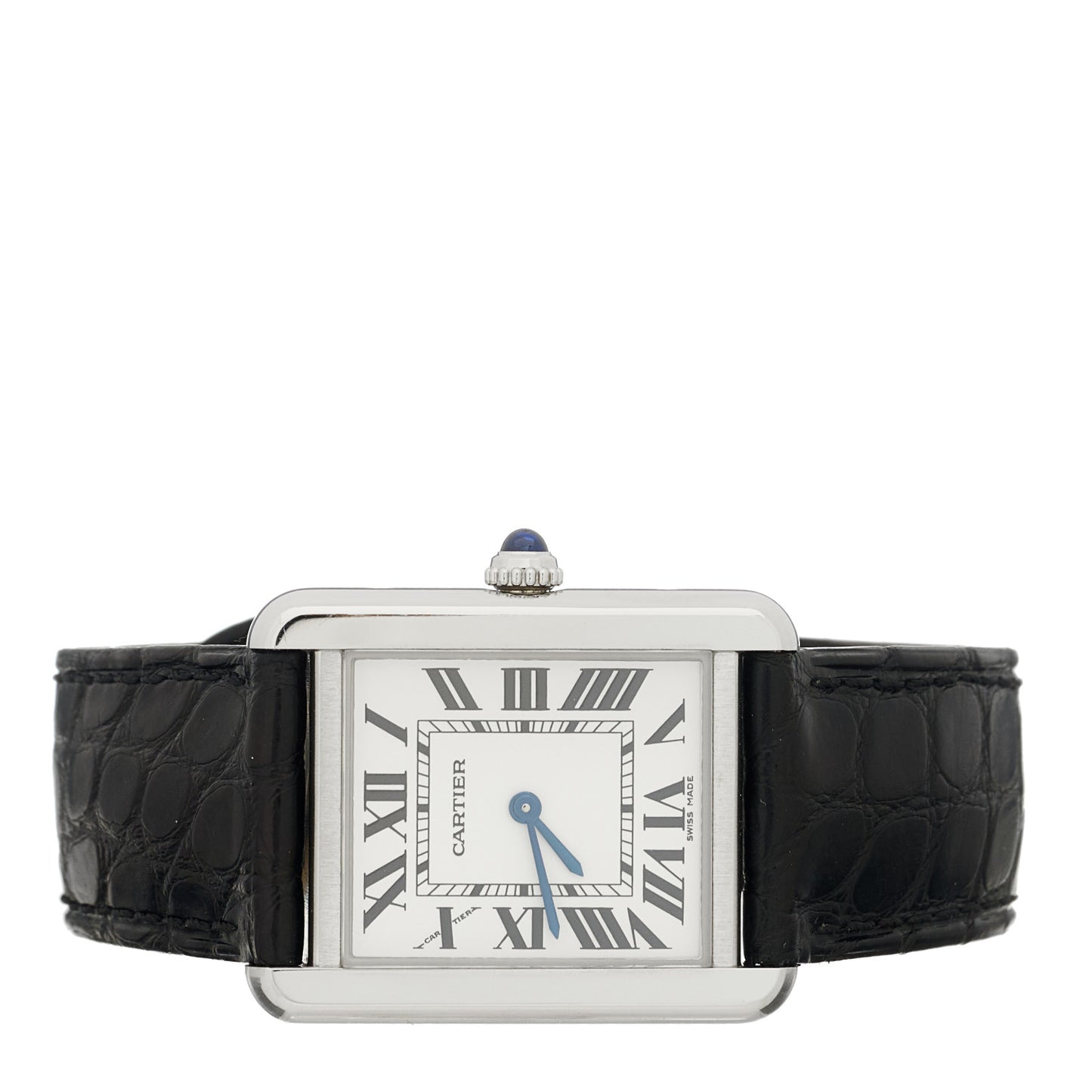 Stainless Steel Calfskin 24mm Tank Solo Quartz Watch