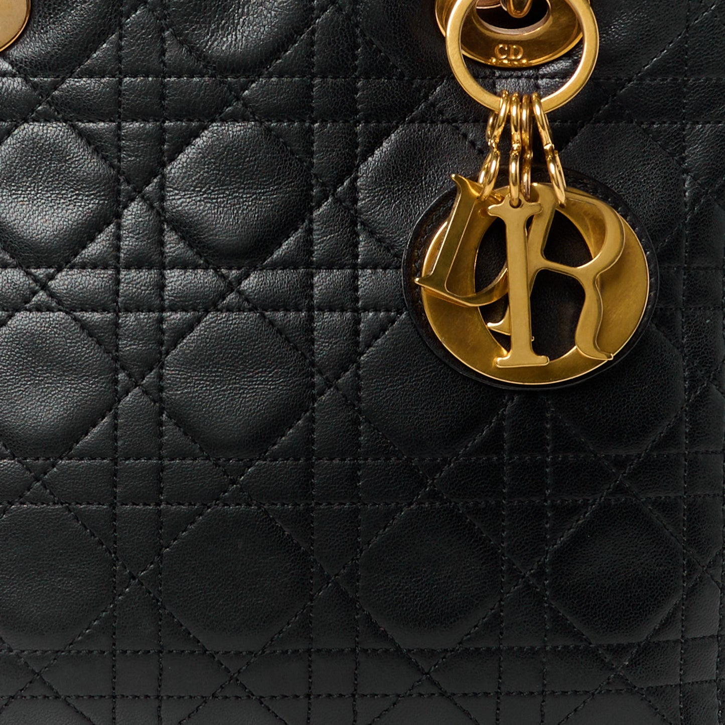 Lambskin Cannage Medium Lady Dior Black