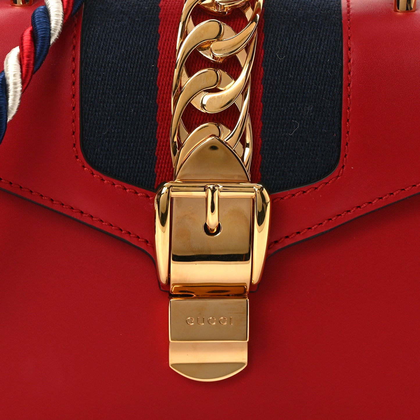 Calfskin Mini Sylvie Top Handle Bag Hibiscus Red