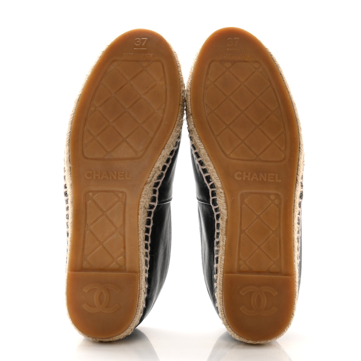 Chanel Lambskin CC Espadrilles 37 Black 5 of 9