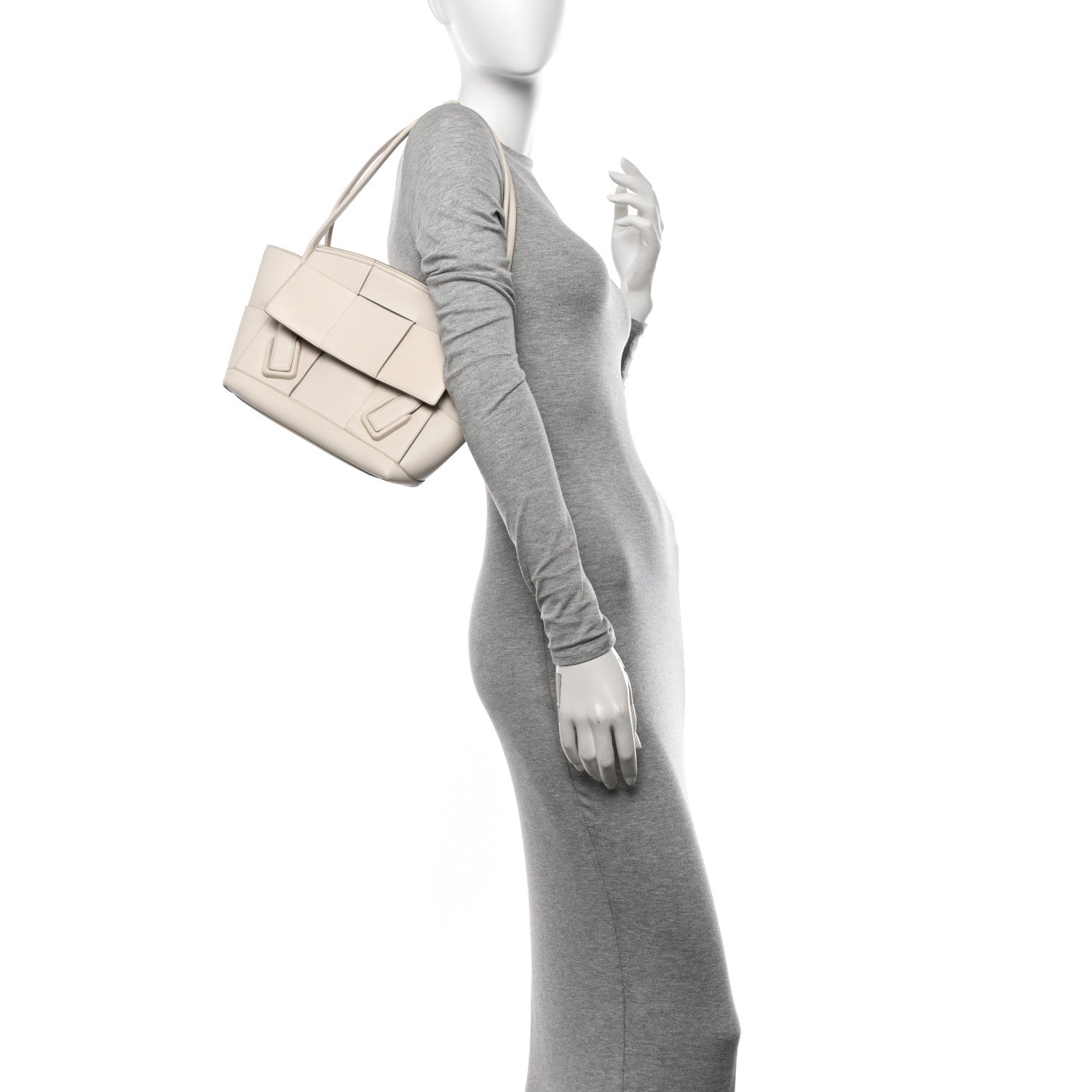Bottega Veneta French Calfskin Maxi Intrecciato Small Arco Bianco 2 of 11