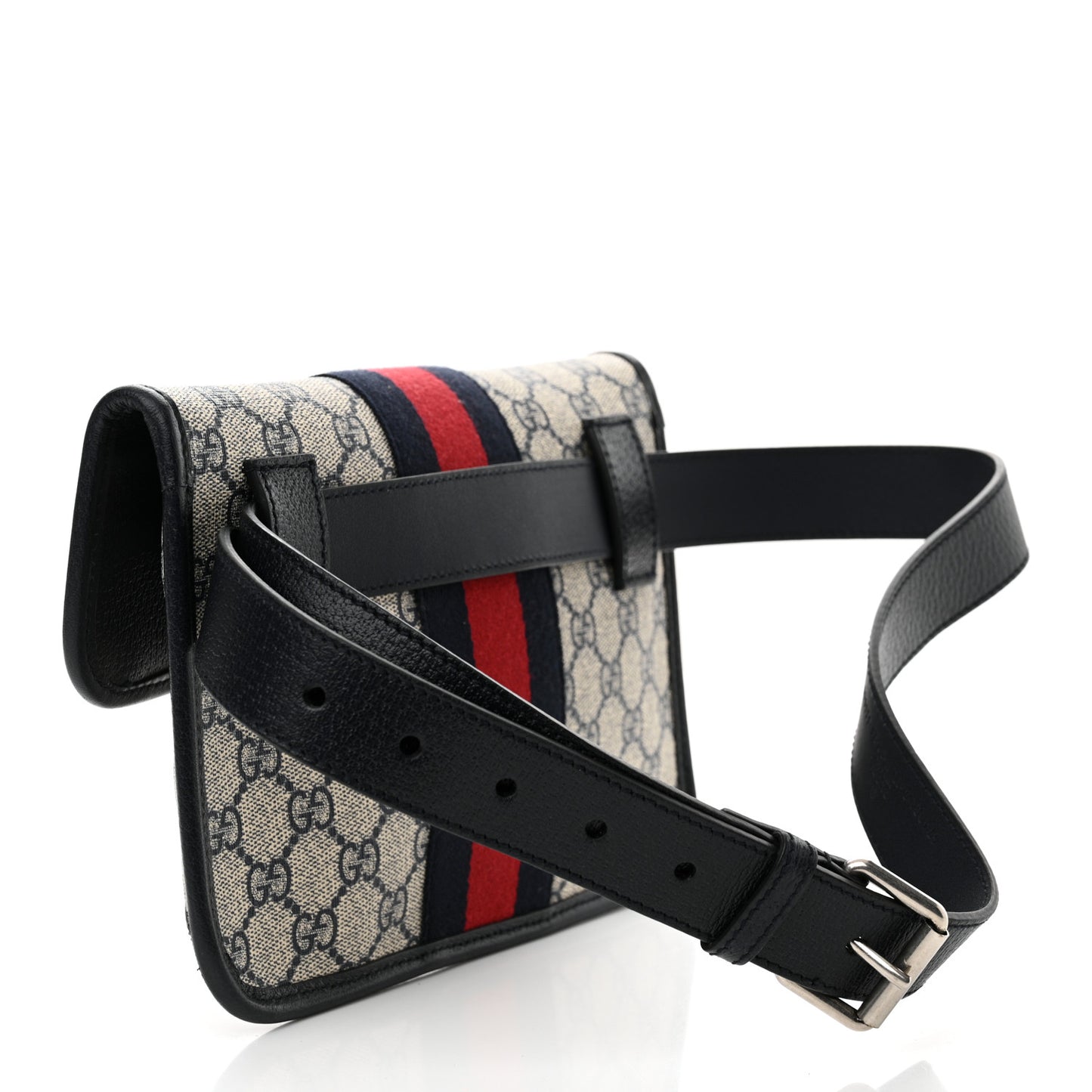 GG Supreme Monogram Web Small Ophidia Belt Bag 90 36 Beige Navy