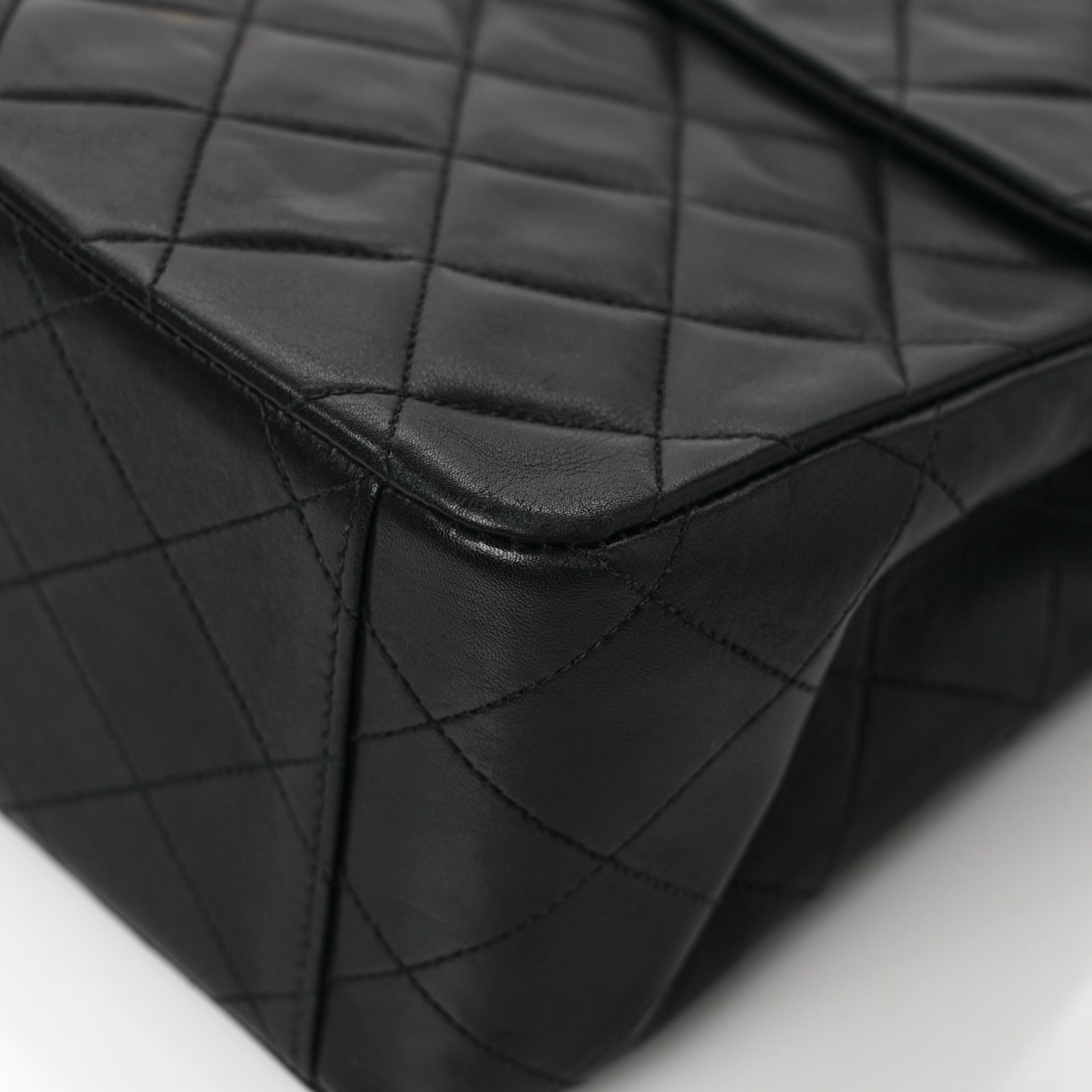 Lambskin Quilted XL Jumbo Single Flap Black