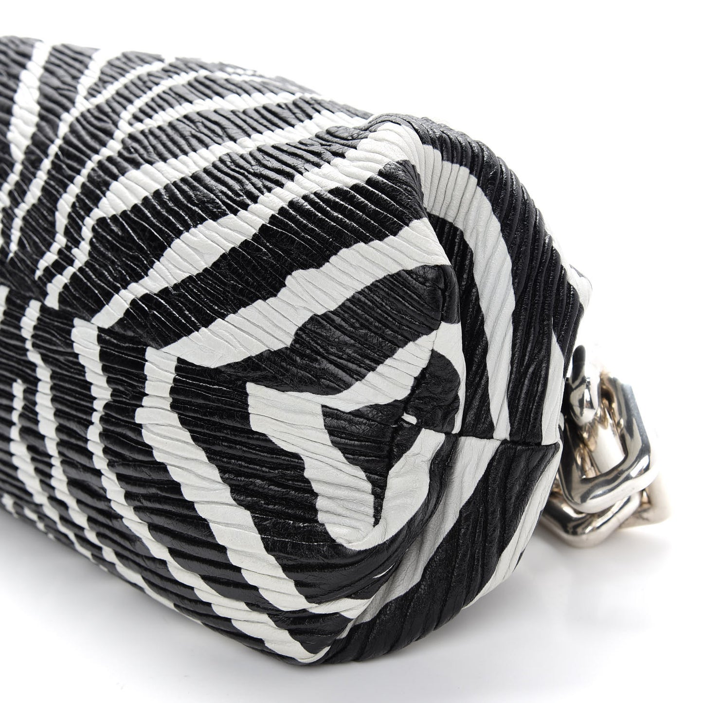 Nappa Zebra Print The Pouch Chain White Black