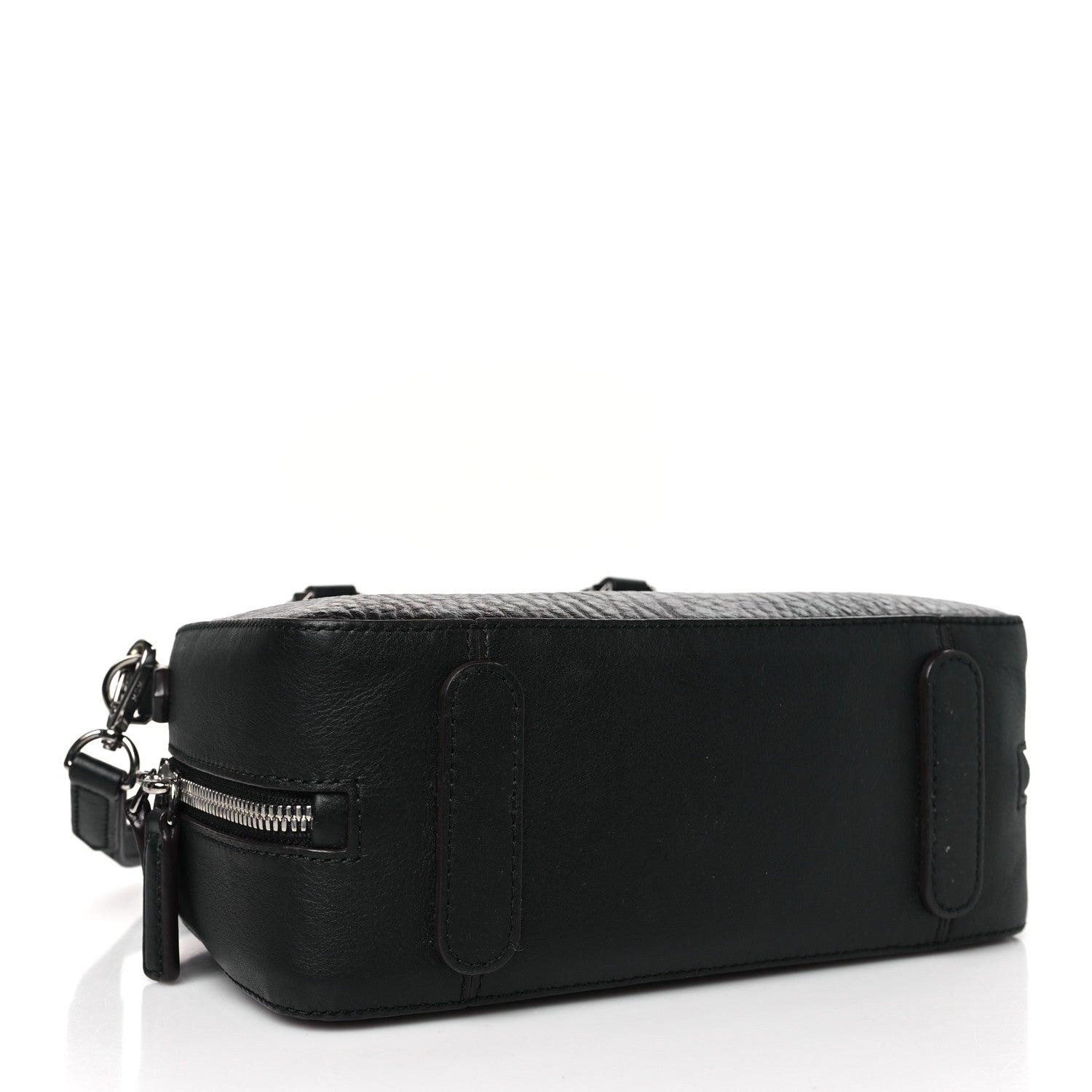 MCM Visetos Small Half Moon Crossbody Bag Black 4 of 9