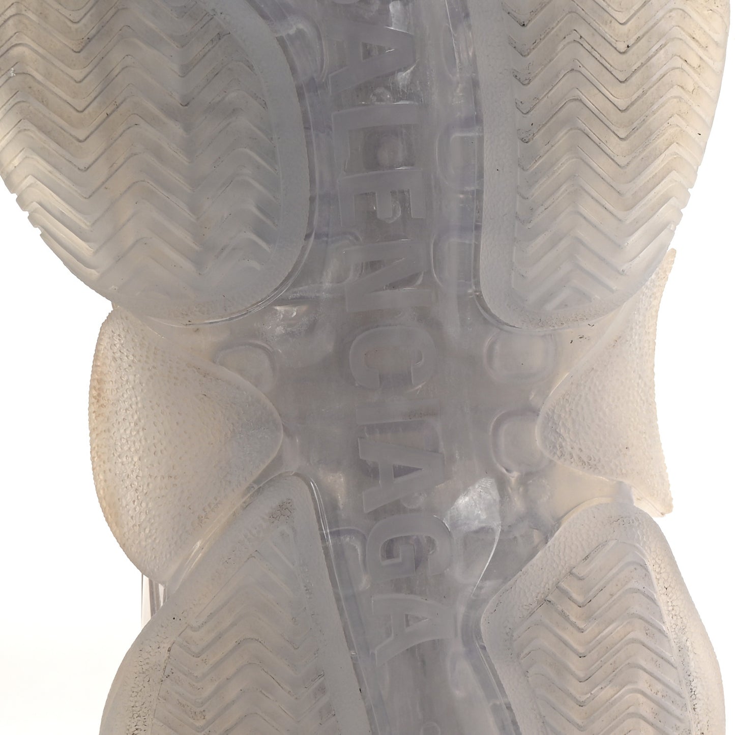 Fabric Mesh Clear Sole Womens Triple S Sneakers 37 White