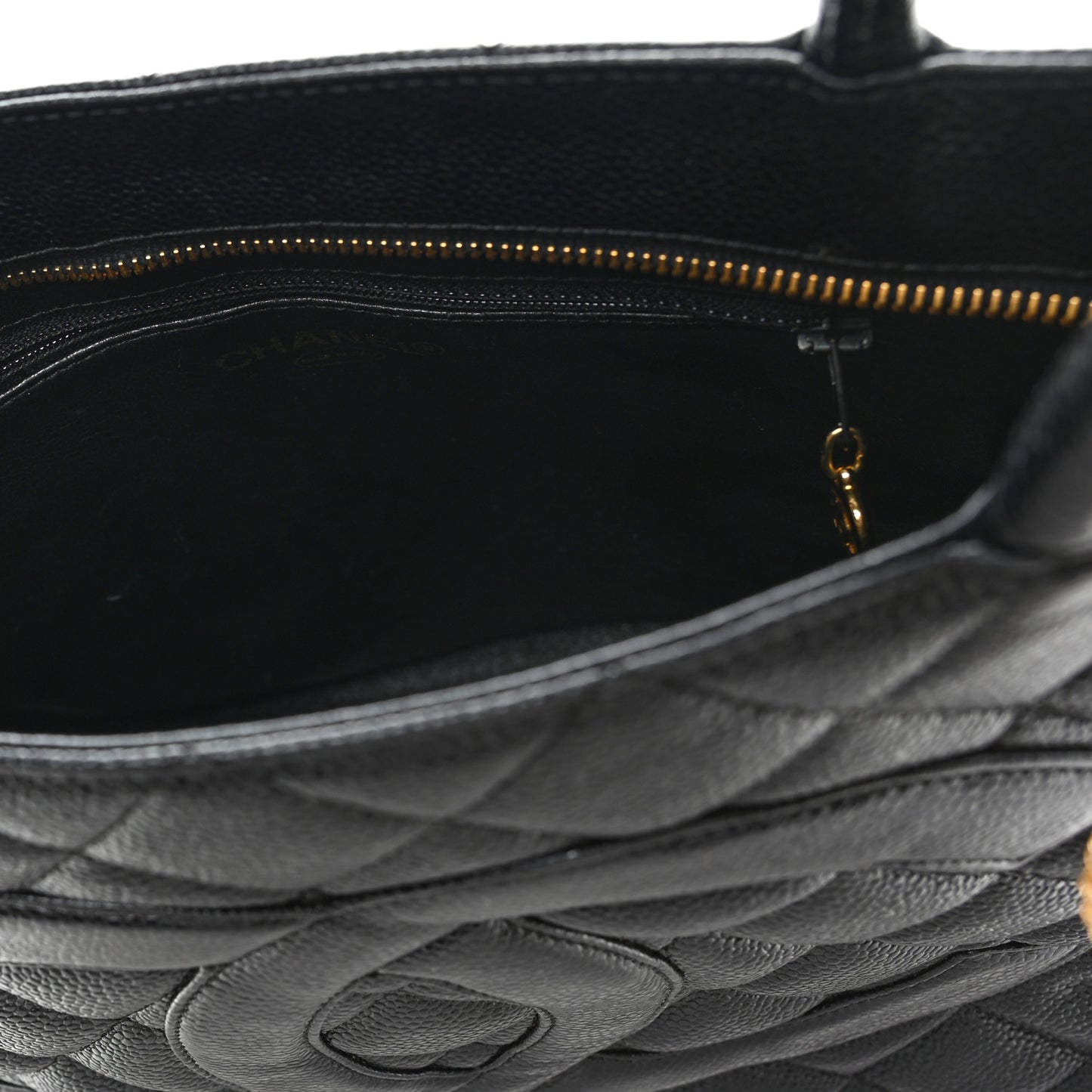 Caviar Quilted Medallion Tote Black