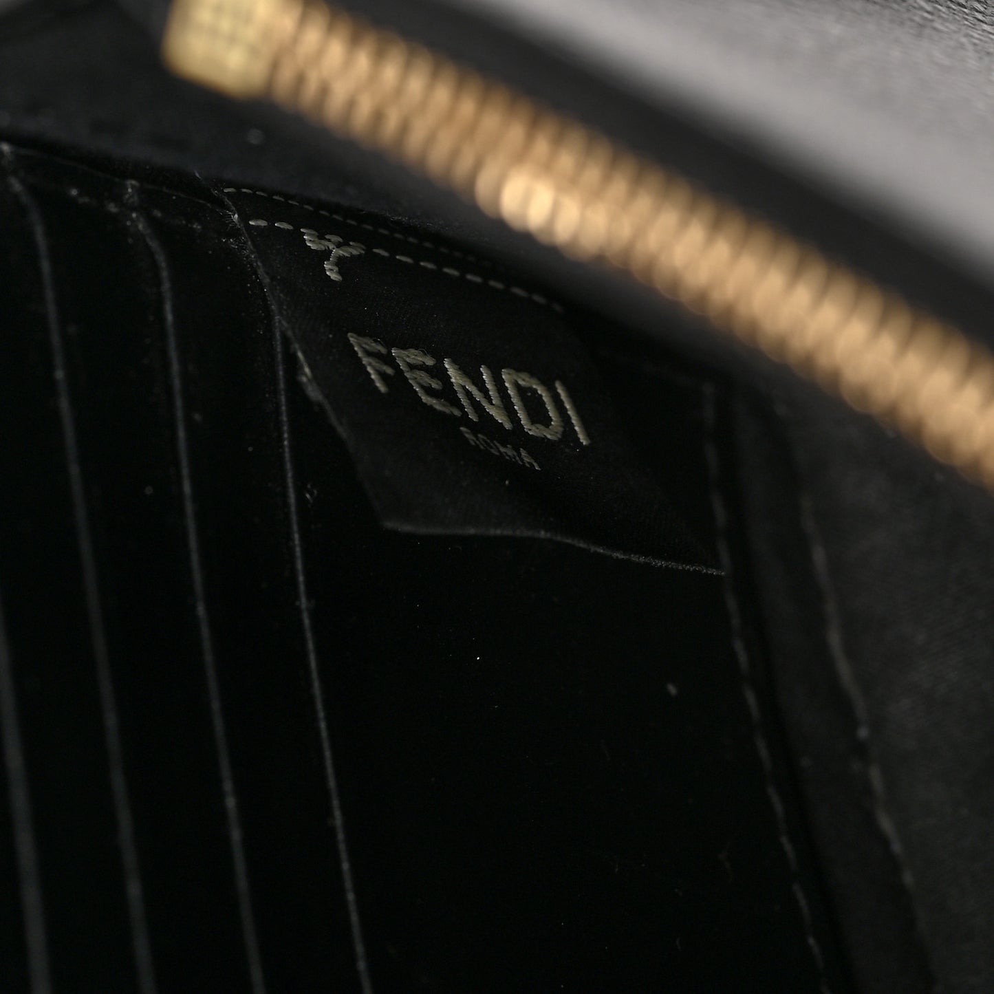 Vitello Cruise F is Fendi Bi-Color FF 1974 Embossed Medium Envelope Wallet On Chain Black Maya