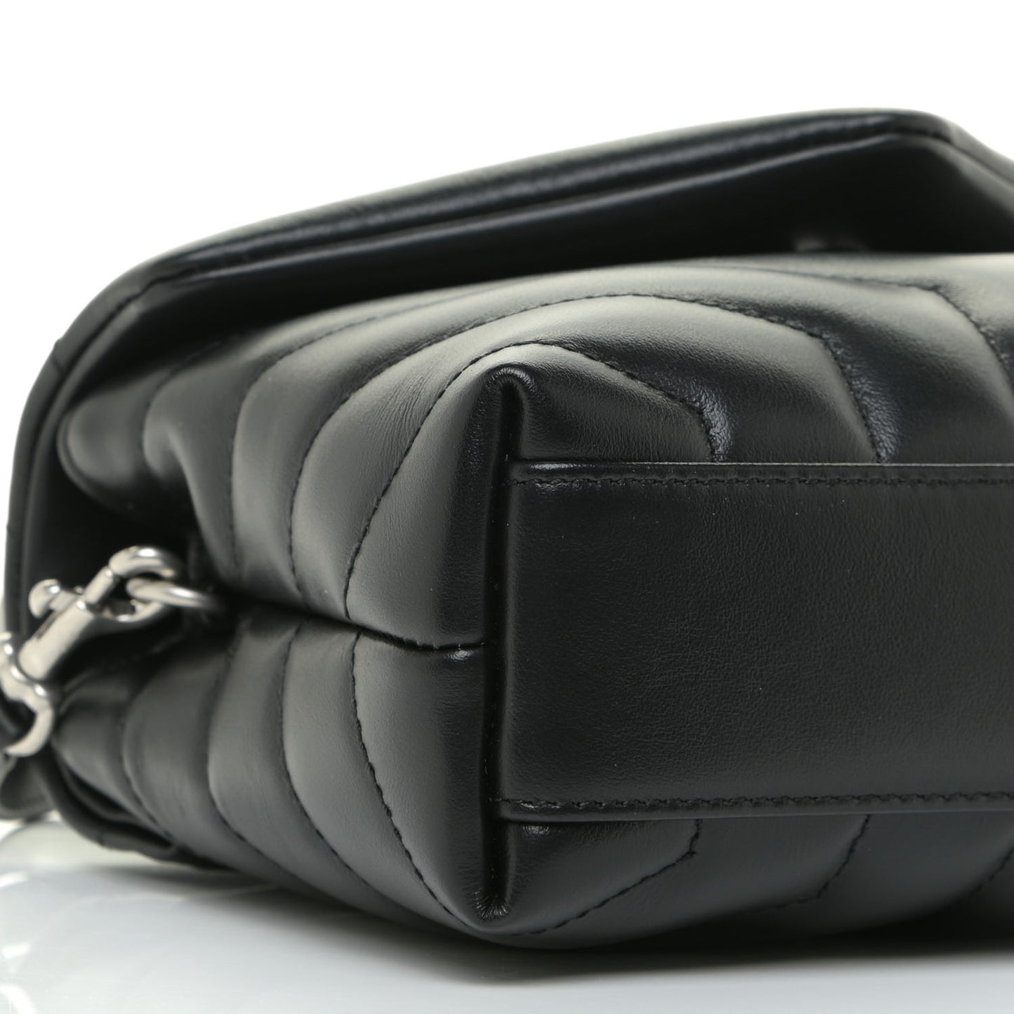Calfskin Y Quilted Monogram Toy Loulou Crossbody Bag Black