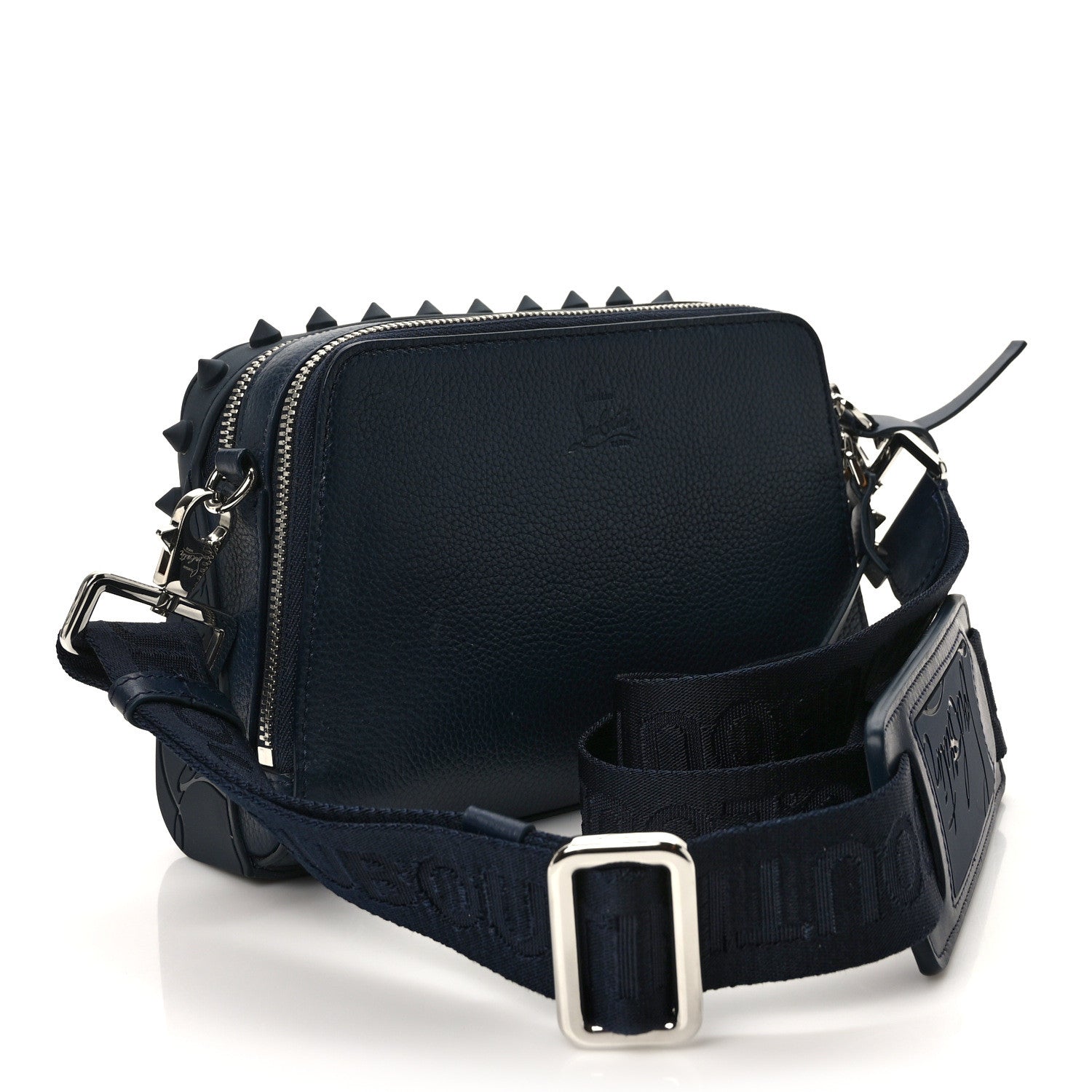 Christian Louboutin Empire Calfskin Gomme Spikes Loubitown Crossbody Loubi Navy 3 of 9