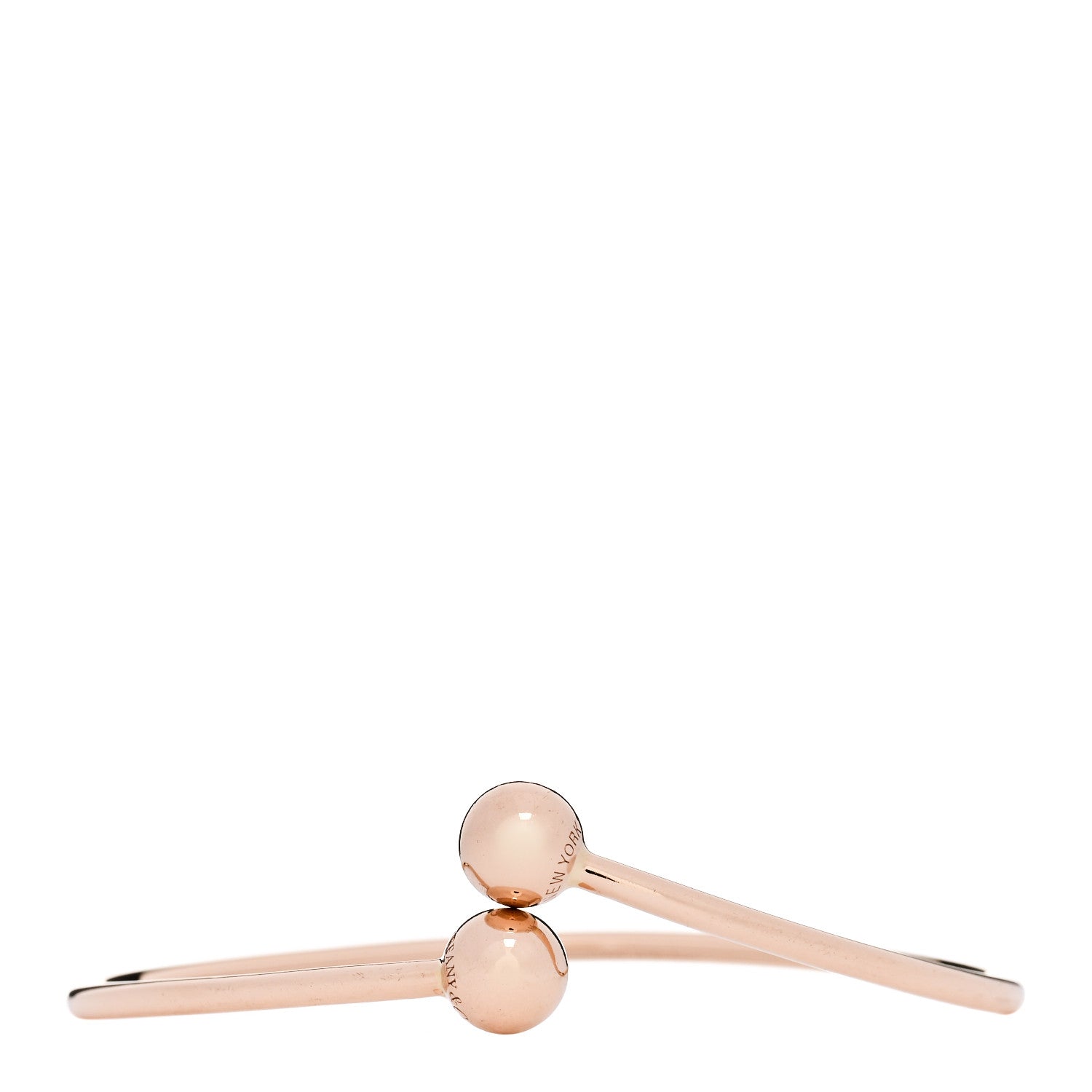 Tiffany 18K Rose Gold 8mm HardWear Ball Bypass Bracelet 1908750