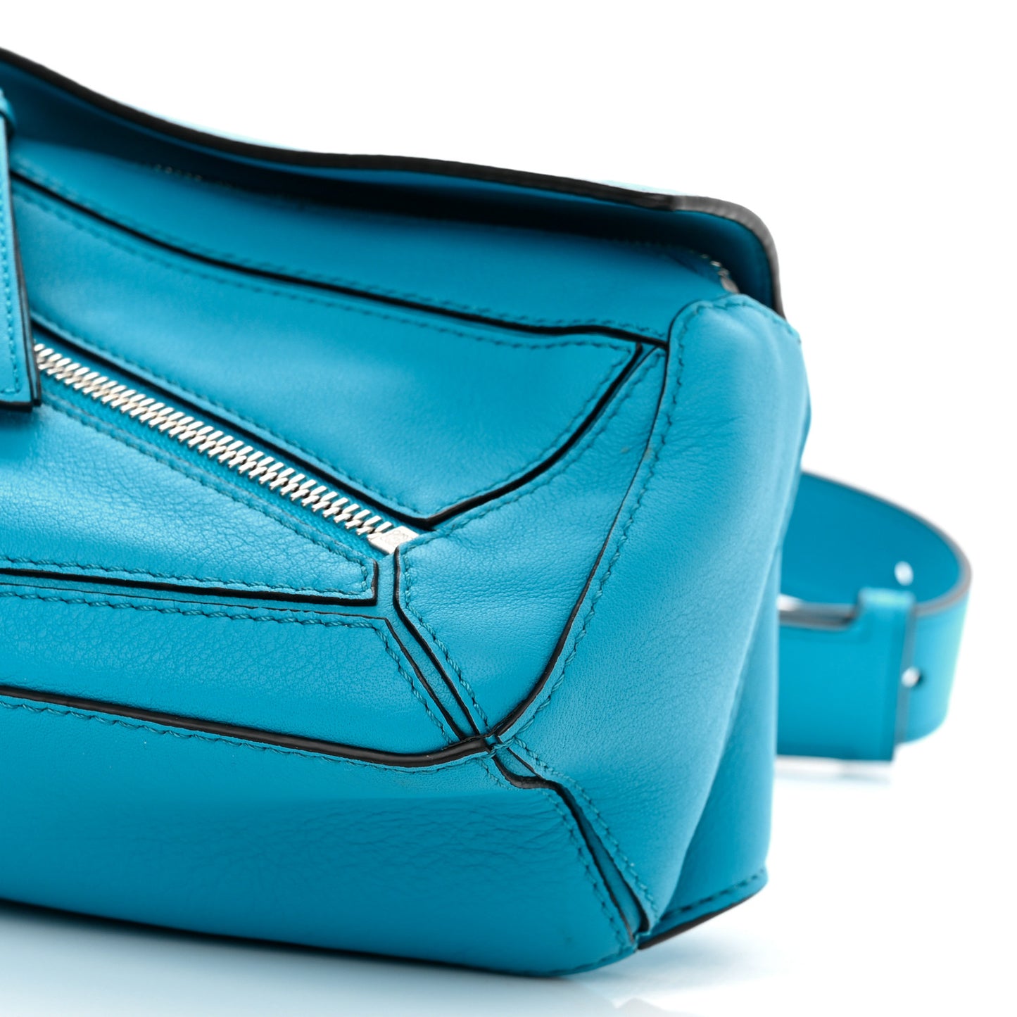 Calfskin Mini Puzzle Bumbag Cyan