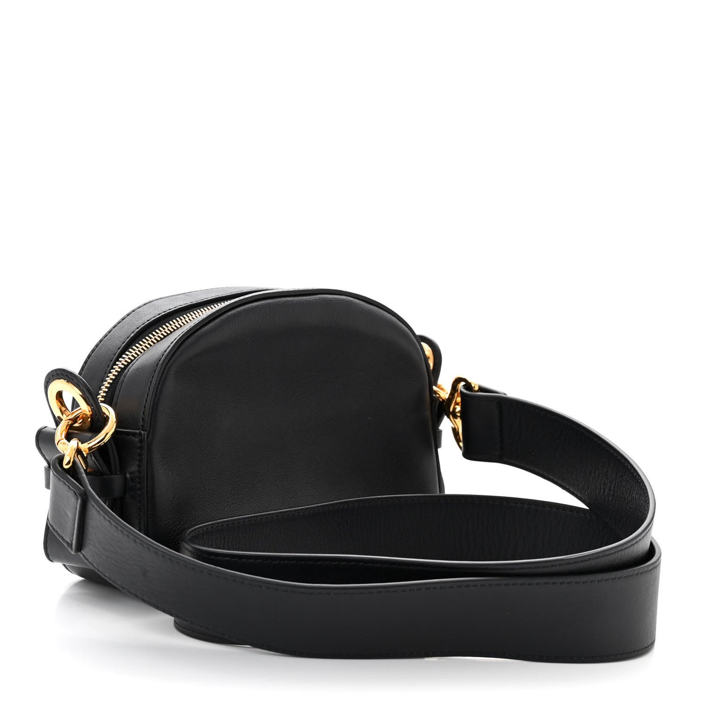 Smooth Calfskin Little Horses Embroidered Shoulder Bag Black