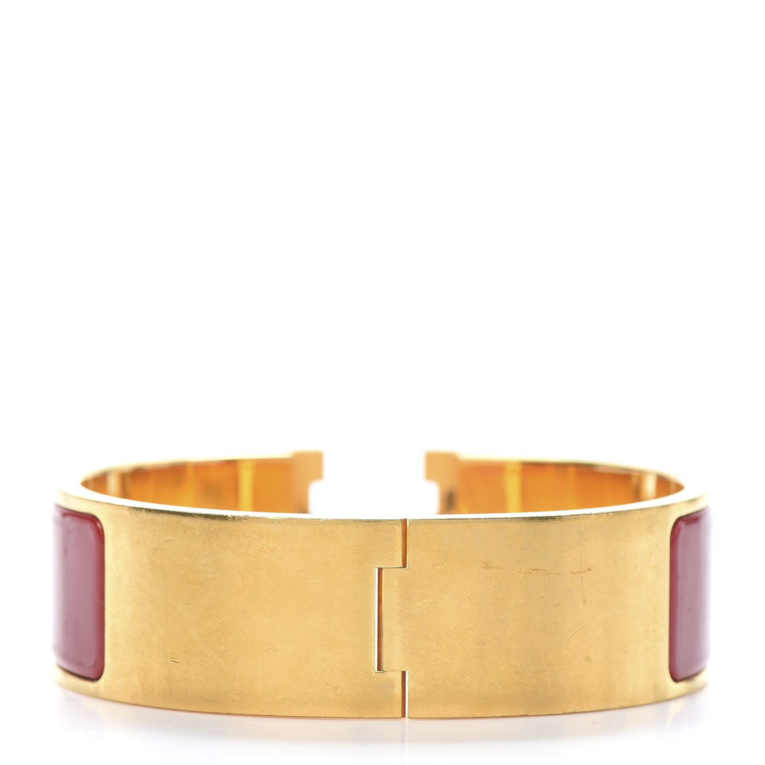 Hermes Enamel Wide Clic Clac H Bracelet GM Red 3 of 5