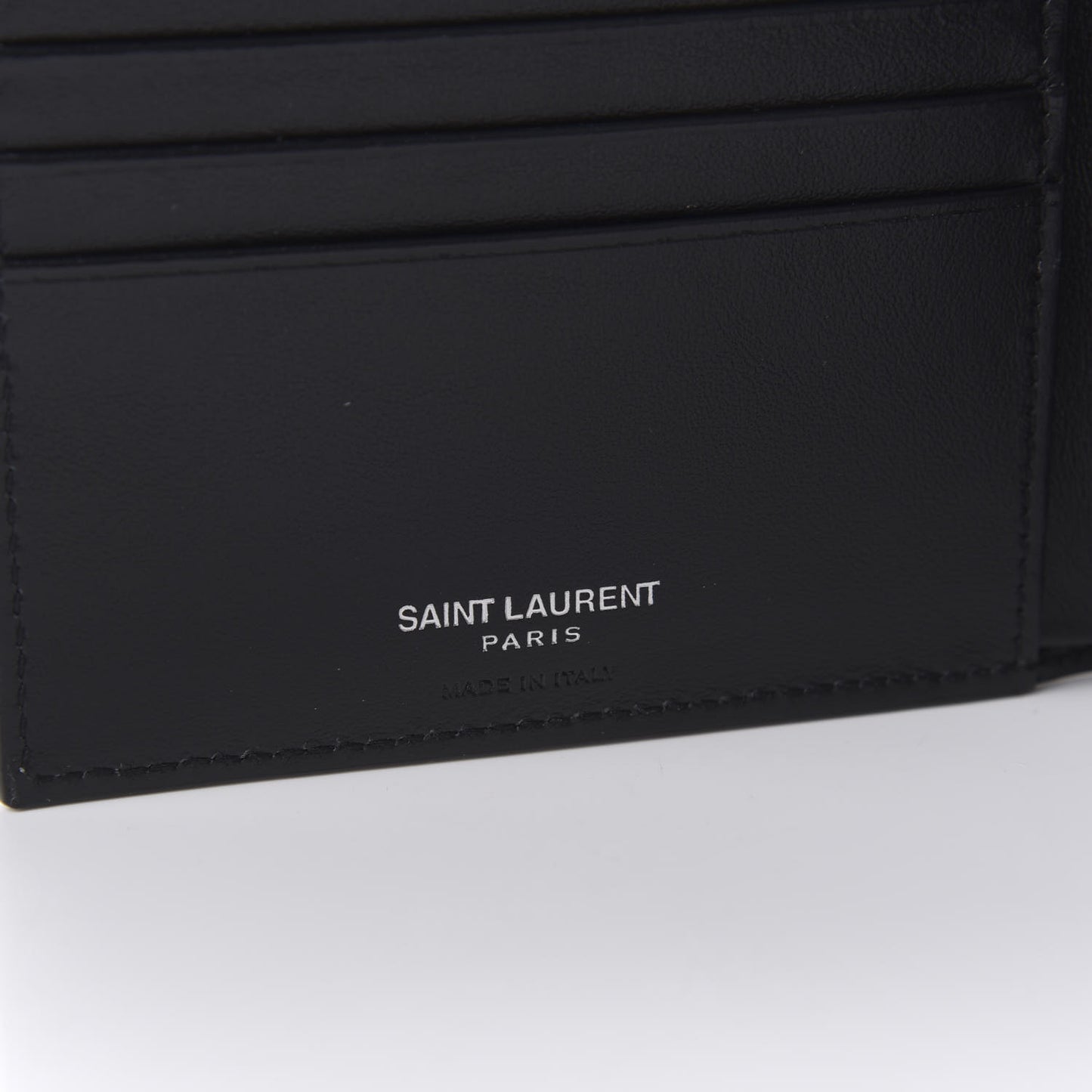 Calfskin Smoking Forever Patch Bifold Wallet Black