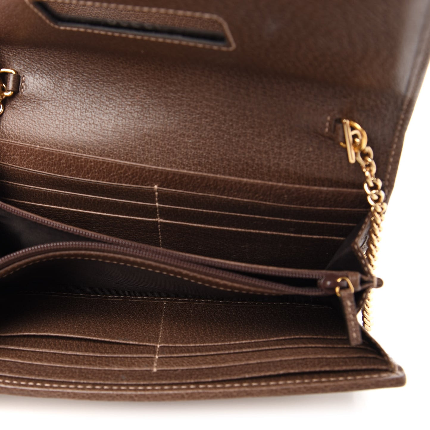GG Supreme Monogram Web Ophidia Wallet On Chain Brown