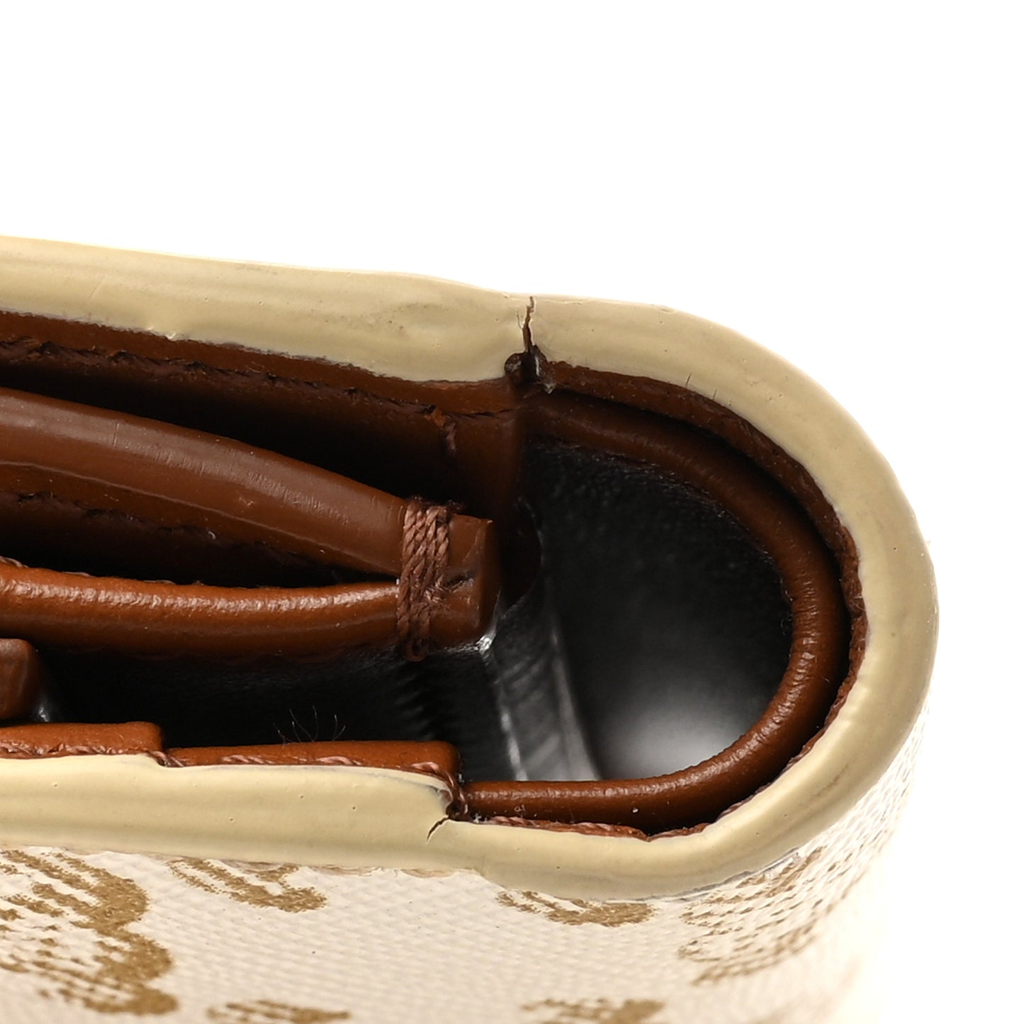 Canvas Triomphe Small Strap Wallet White