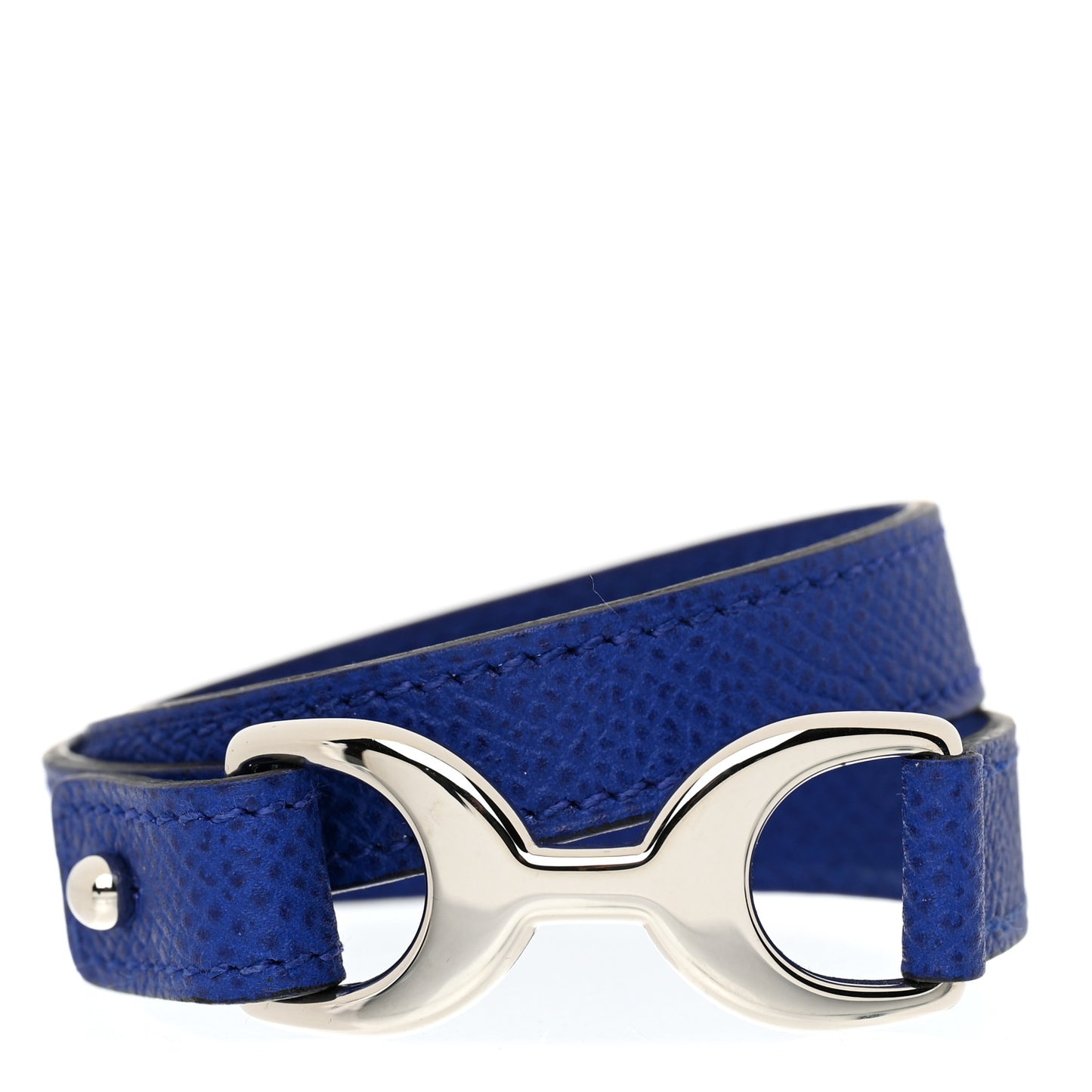 Epsom Baby Pavane Double Tour Bracelet S Bleu Electrique
