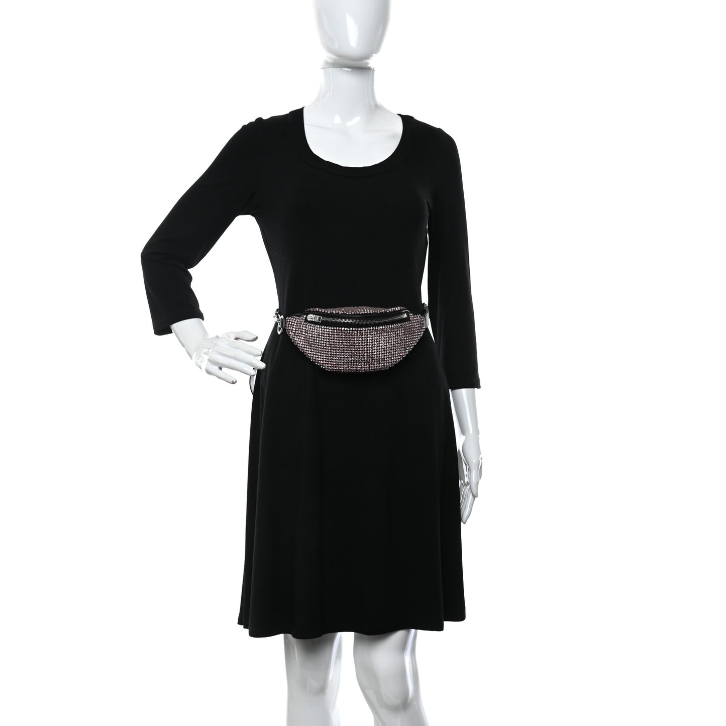 Rhinestone Mesh Mini Attica Belt Bag Prism Pink