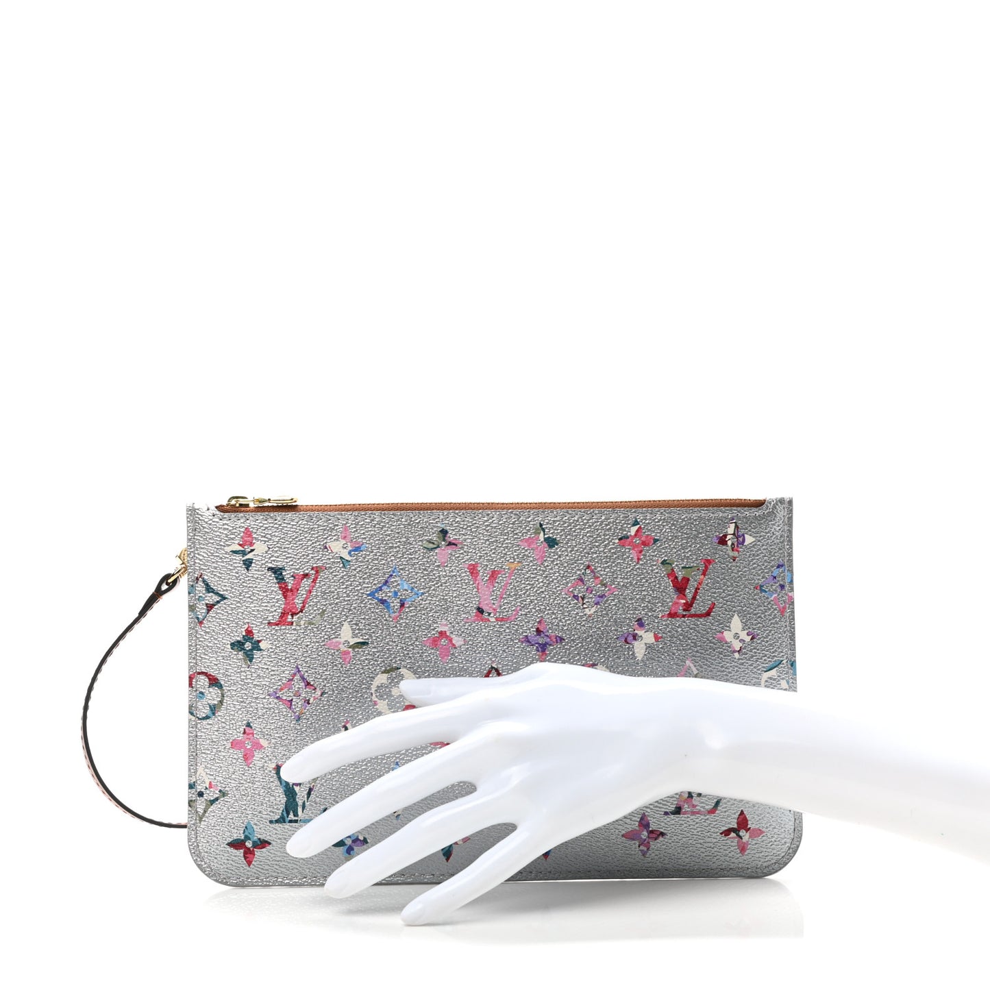 Metallic Monogram LV Garden Neverfull MM GM Pochette Silver