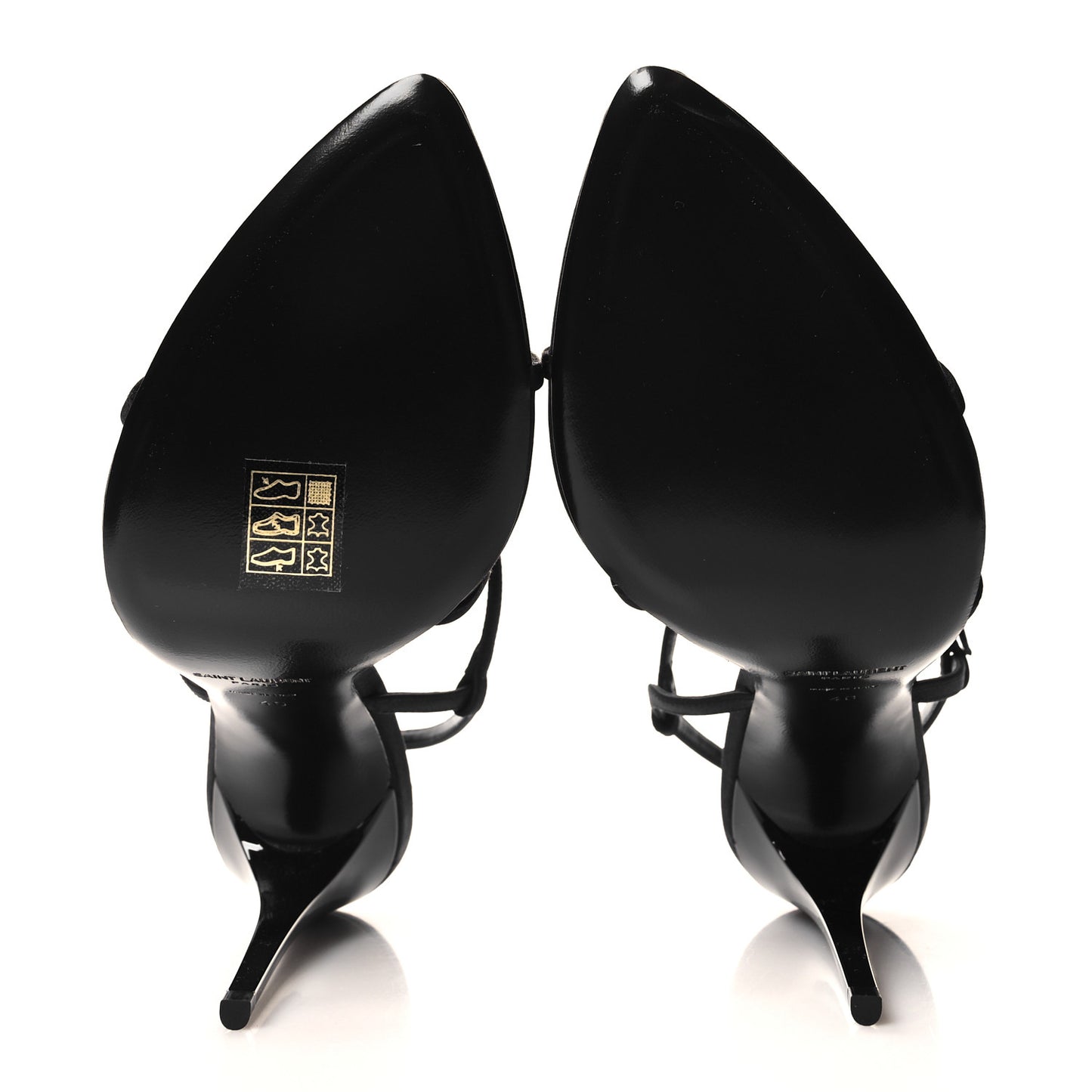 Crepe Satin Clara 110 Ankle Strap Sandals 40 Black