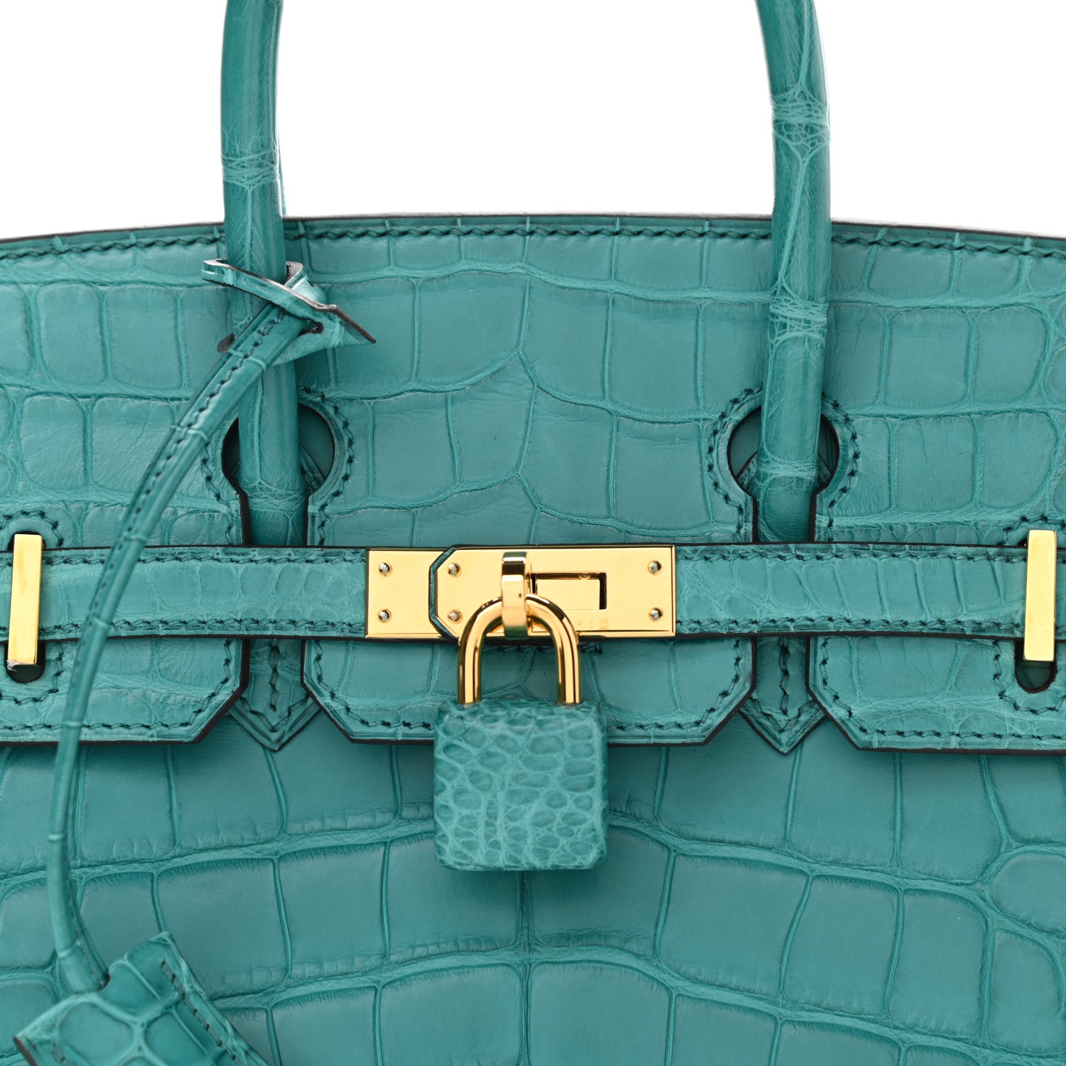 Hermes Matte Alligator Birkin 25 Bleu Paon 8 of 11