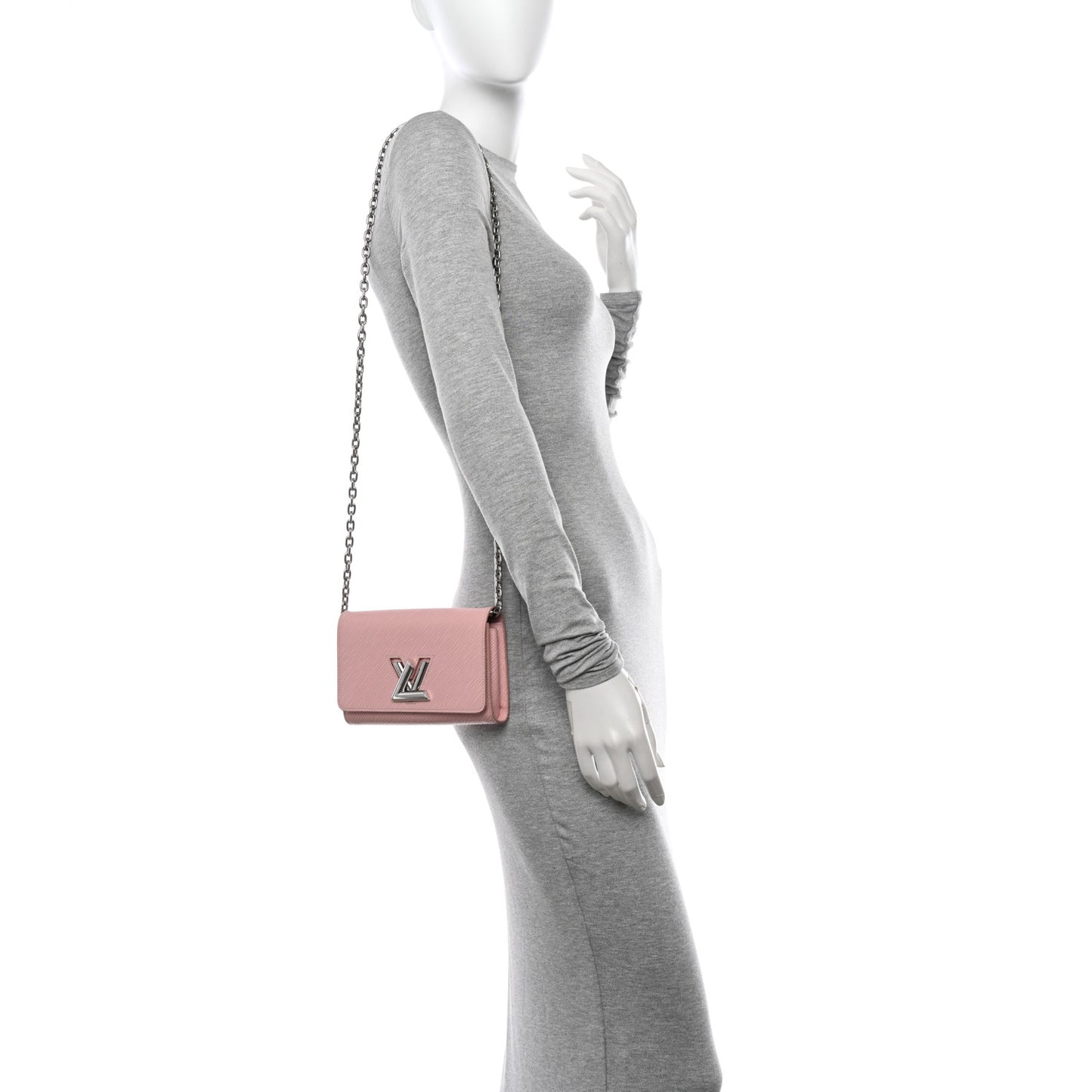 Epi Twist Chain Wallet Rose Ballerine
